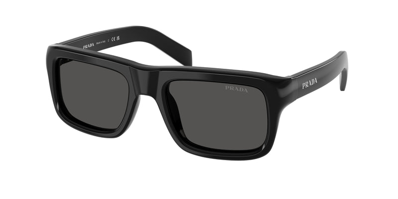 Prada PRD11SF Rectangle Sunglasses  16K08Z-Black 56-140-18 - Color Map Black