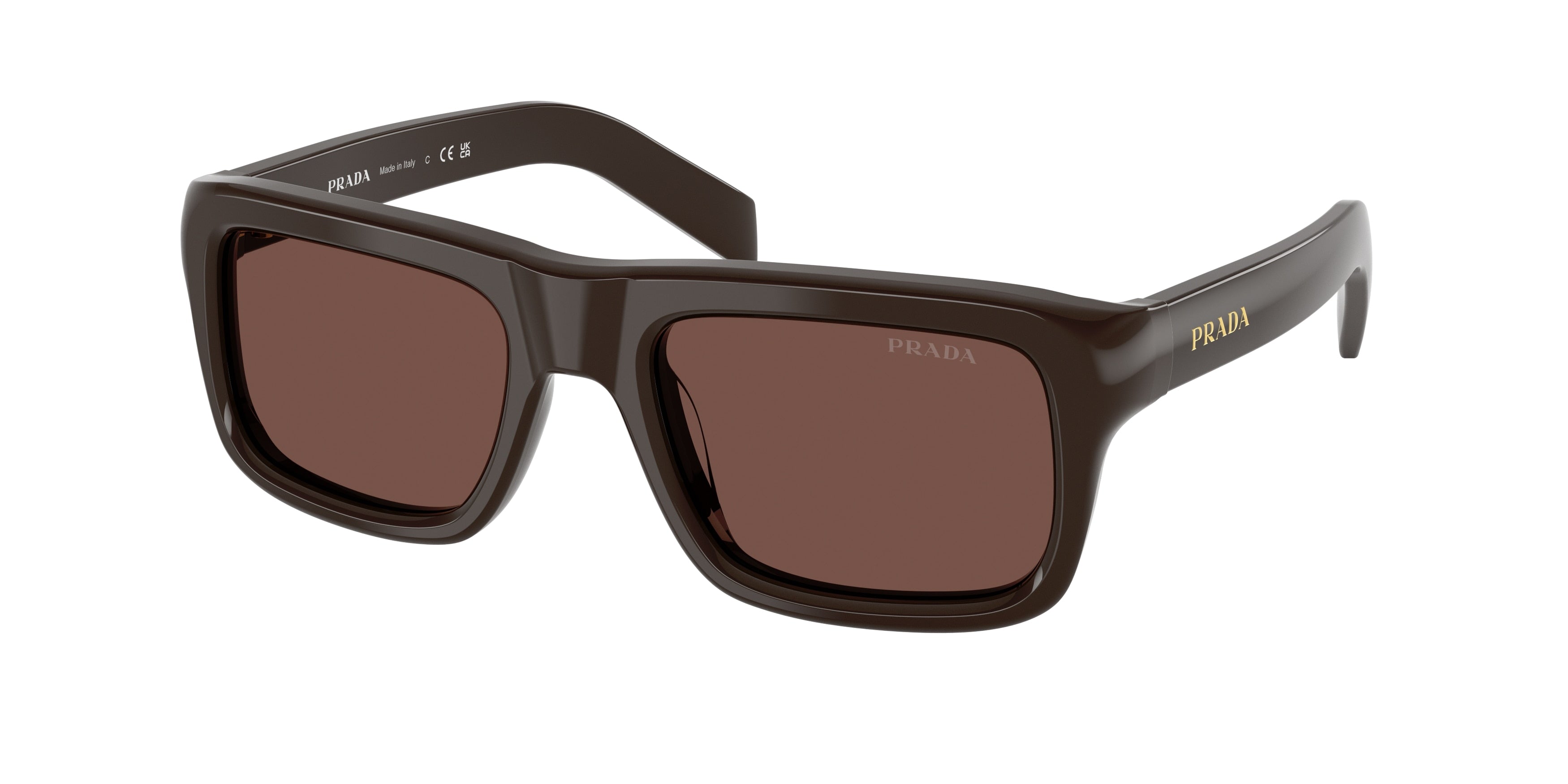 Prada PRD11S Rectangle Sunglasses  27I90W-Cigar 54-140-20 - Color Map Brown