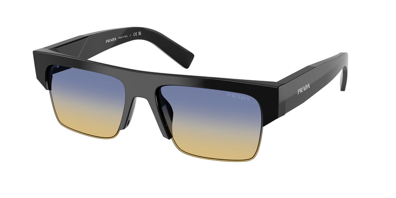 Prada PRD12SU Rectangle Sunglasses  16K50E-Black 55-145-18 - Color Map Black