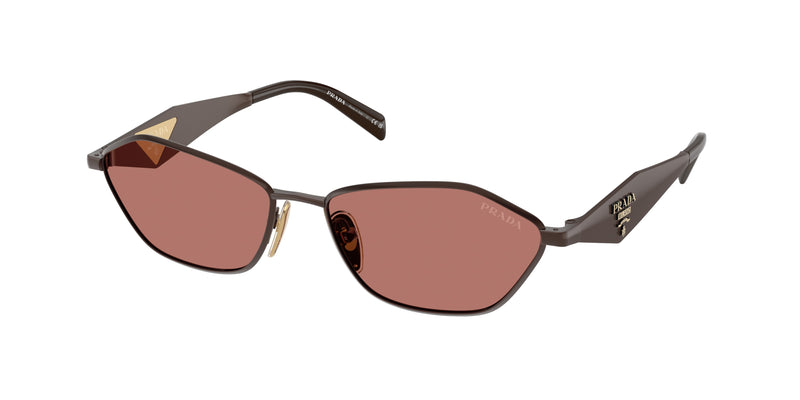 Prada PRD50S Irregular Sunglasses  22J80W-Satin Cigar 57-140-16 - Color Map Brown