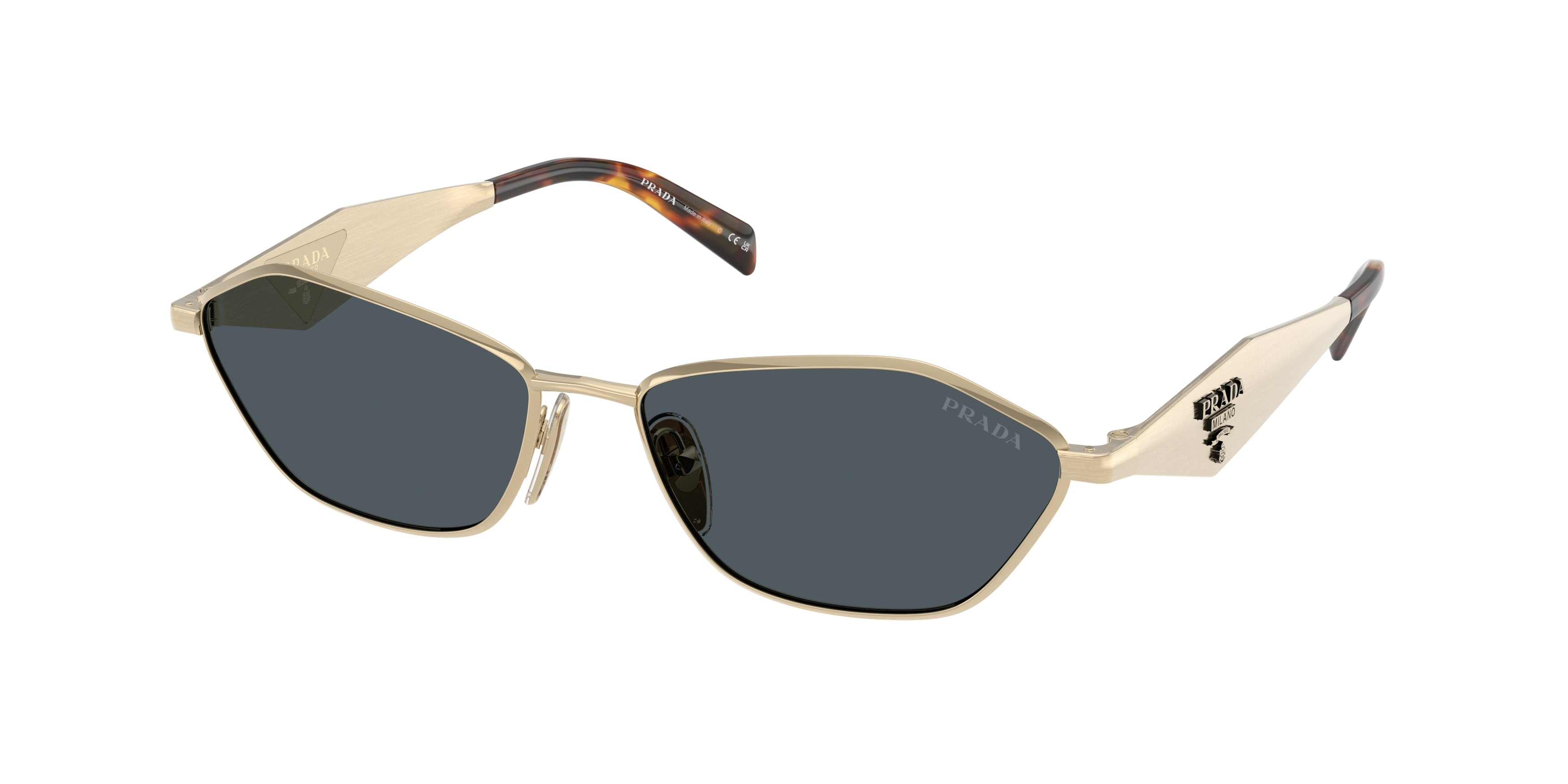 Prada PRD50S Irregular Sunglasses  ZVN70B-Pale Gold 57-140-16 - Color Map Gold