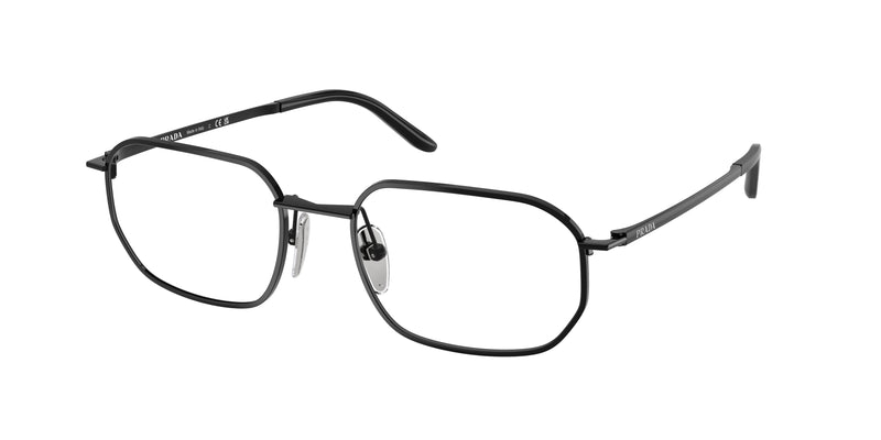 Prada PRD51V Irregular Eyeglasses  1AB1O1-Black 54-145-19 - Color Map Black