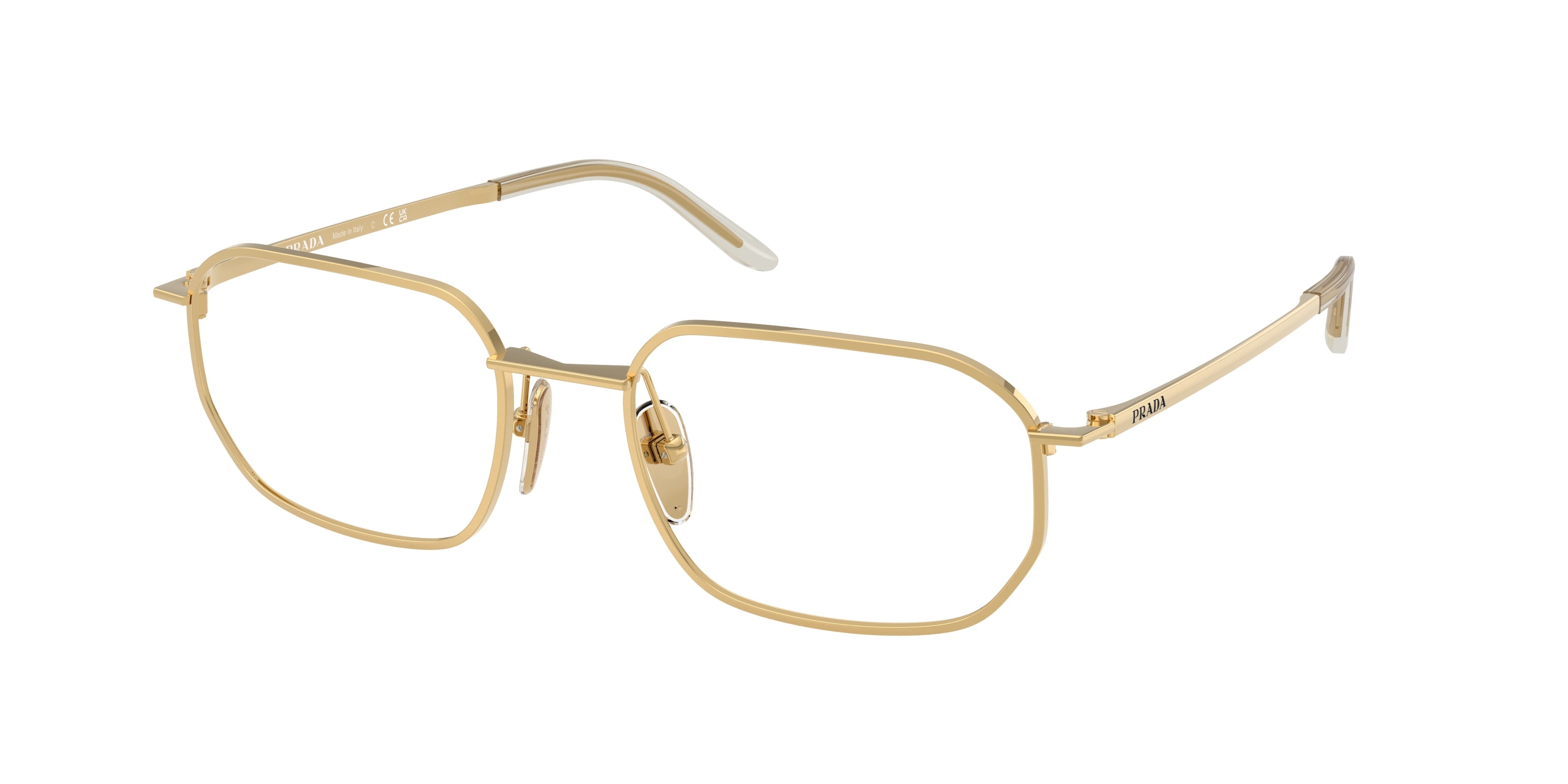Prada PRD51V Irregular Eyeglasses  5AK1O1-Gold 54-145-19 - Color Map Gold