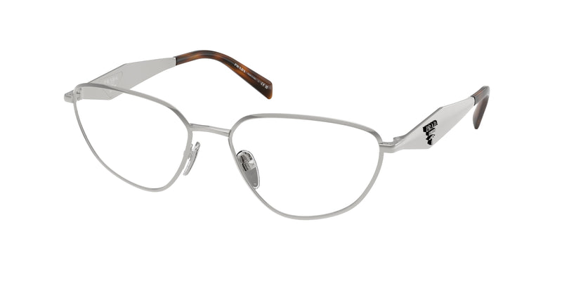 Prada PRD52V Irregular Eyeglasses  1BC1O1-Silver 56-140-17 - Color Map Silver