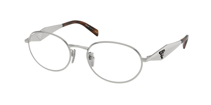 Prada PRD53VD Oval Eyeglasses  1BC1O1-Silver 54-140-19 - Color Map Silver