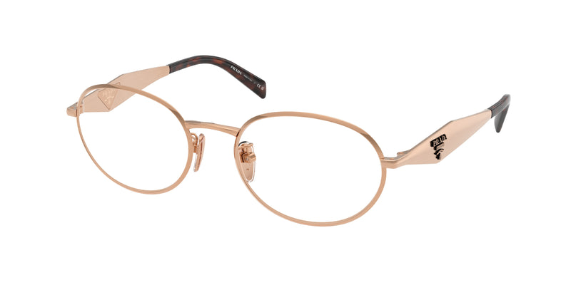 Prada PRD53VD Oval Eyeglasses  22L1O1-Rose Gold 54-140-19 - Color Map Gold