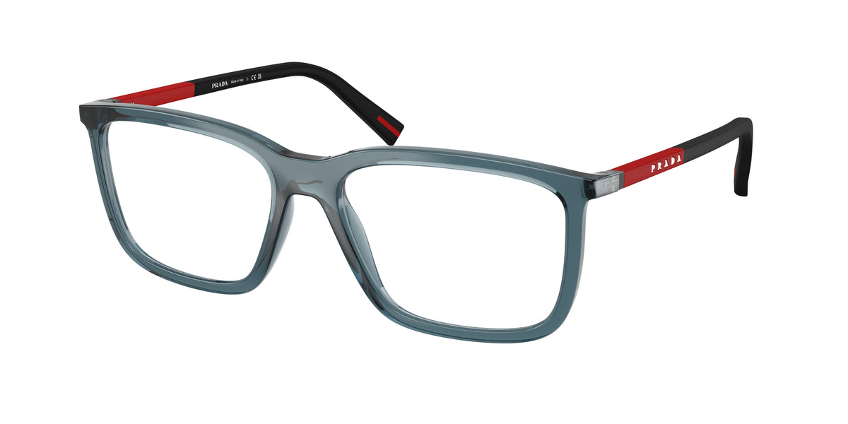 Prada Linea Rossa PS01SV Pillow Eyeglasses for Men — Free Shipping - 54-145-17 / CZH1O1-Blue Transparent