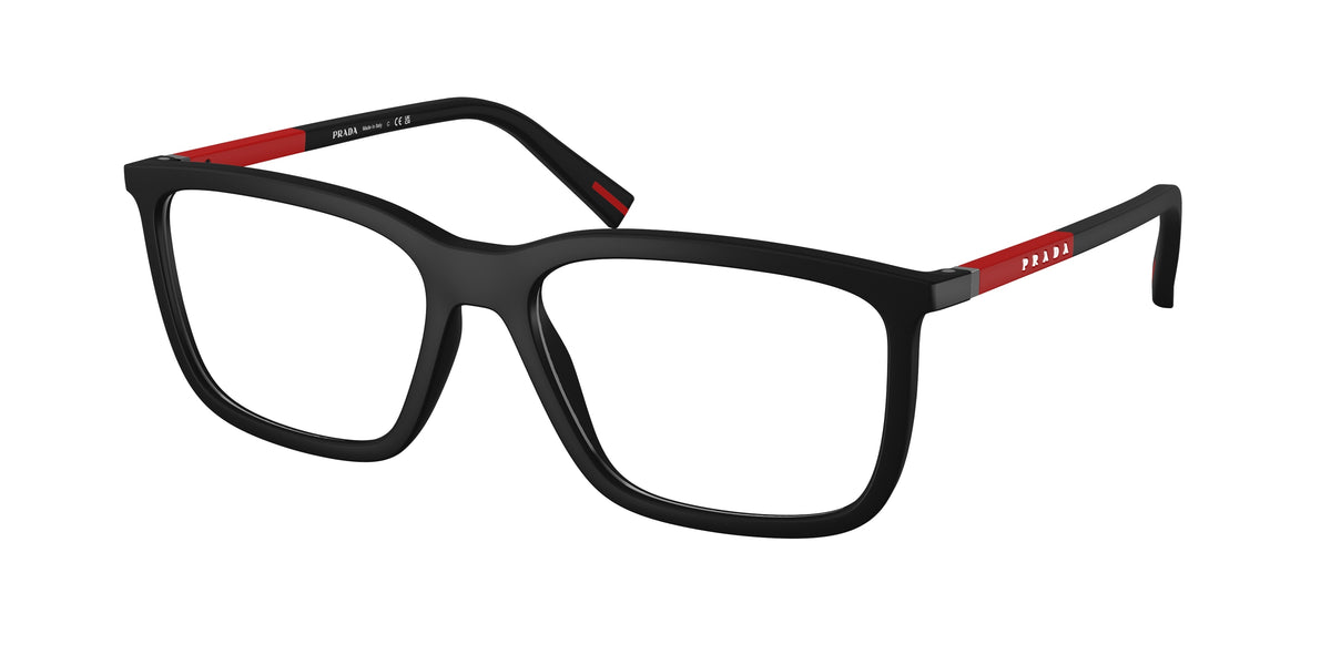 Prada Linea Rossa PS01SV Pillow Eyeglasses for Men — Free Shipping - 54-145-17 / DG01O1-Rubbered Black