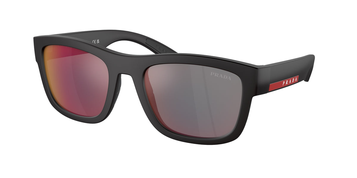 Prada Linea Rossa PS01ZSF Pillow Sunglasses  DG008F-Black Rubber 56-145-21 - Color Map Black