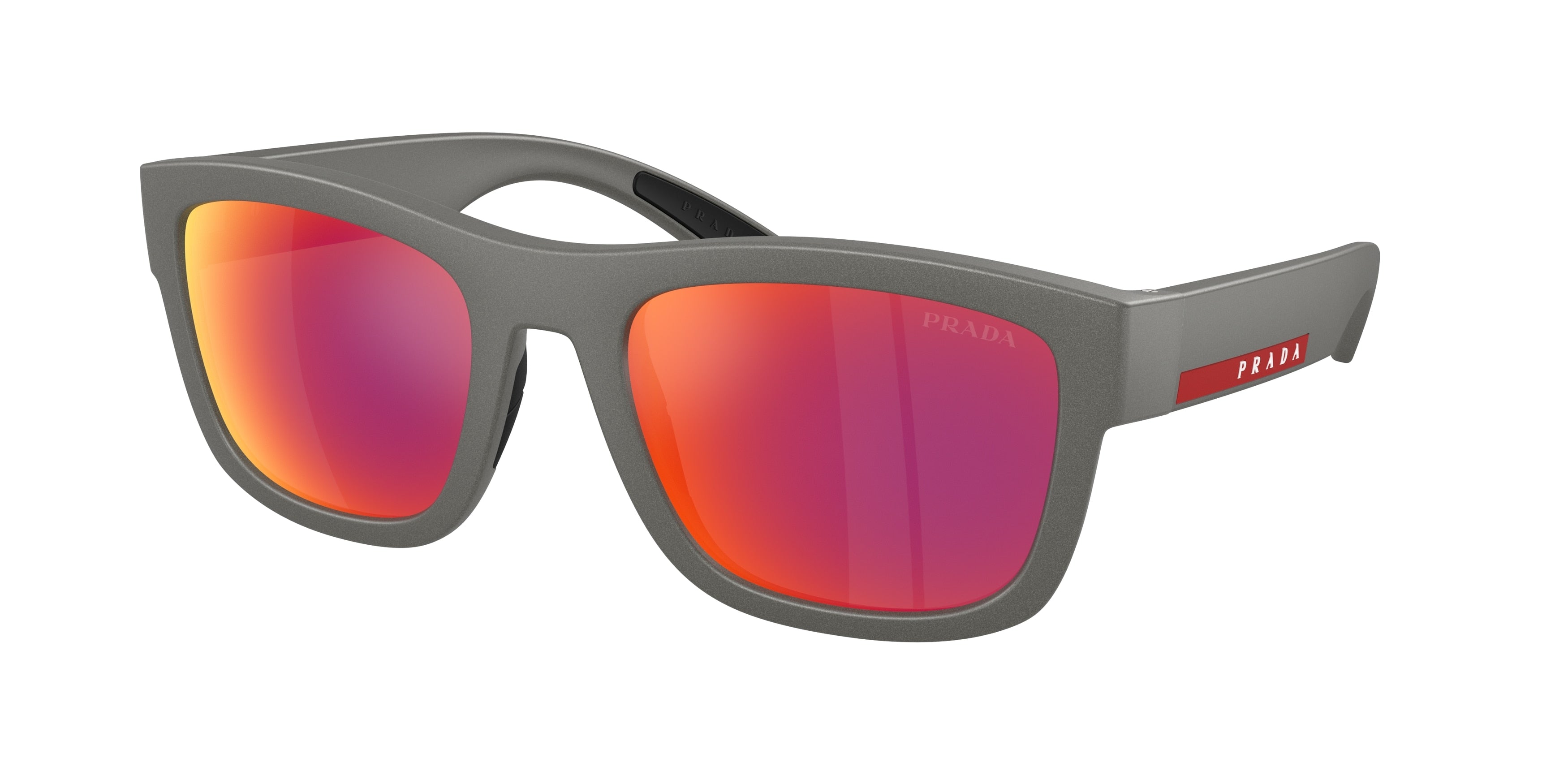 Prada Linea Rossa PS01ZS Pillow Sunglasses for Men — Polarized - 56-145-21 / 16X02U-Silver Grey