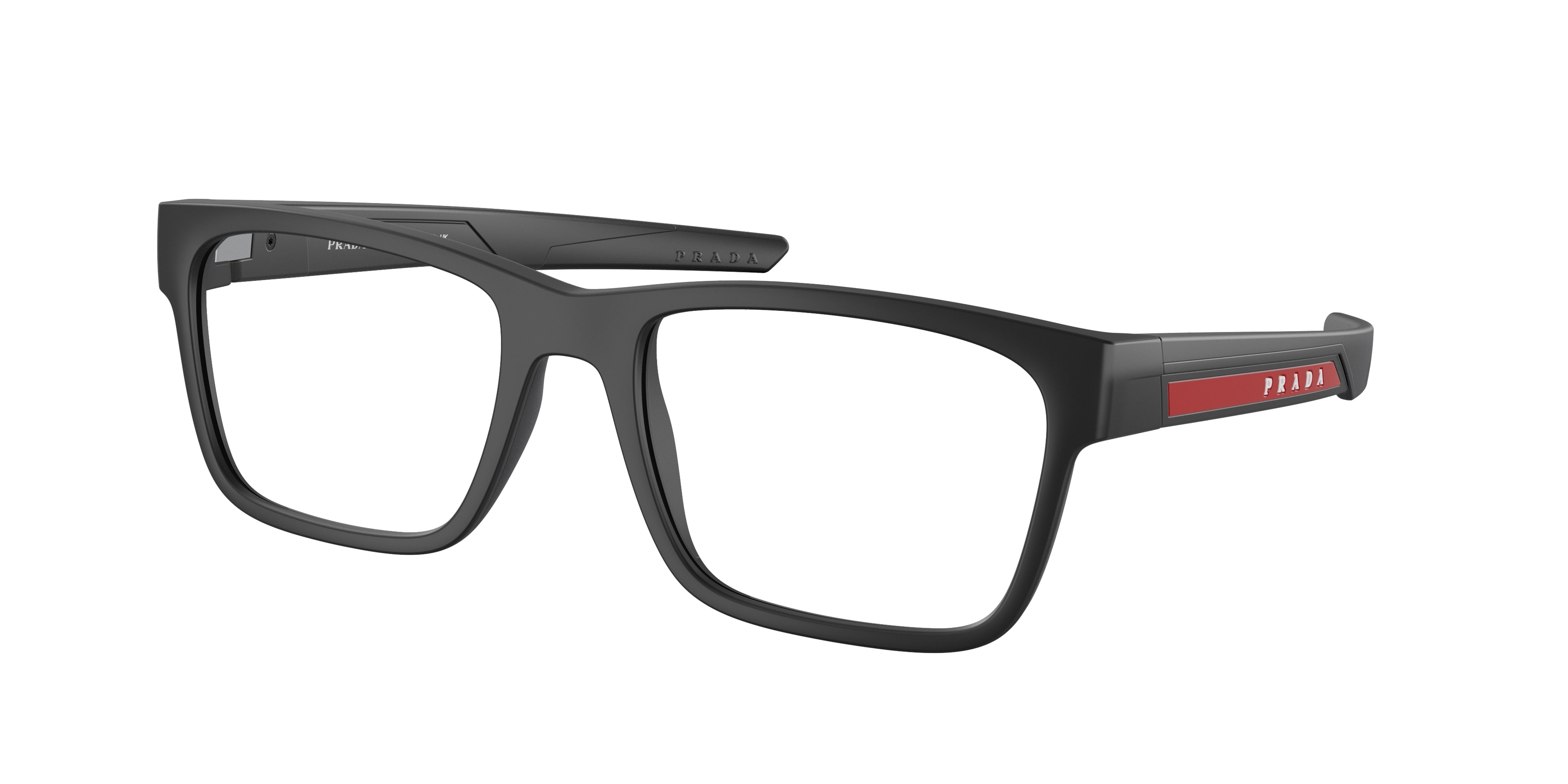 Prada Linea Rossa PS02PV Pillow Eyeglasses  1BO1O1-Matte Black 55-140-19 - Color Map Black