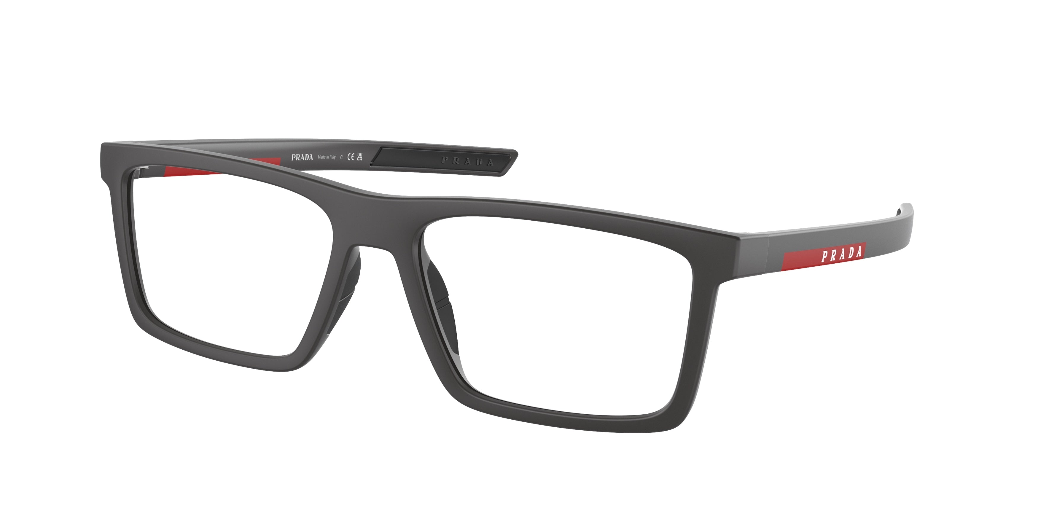 Prada Linea Rossa PS02QV Rectangle Eyeglasses  18K1O1-Matte Grey 54-145-17 - Color Map Grey