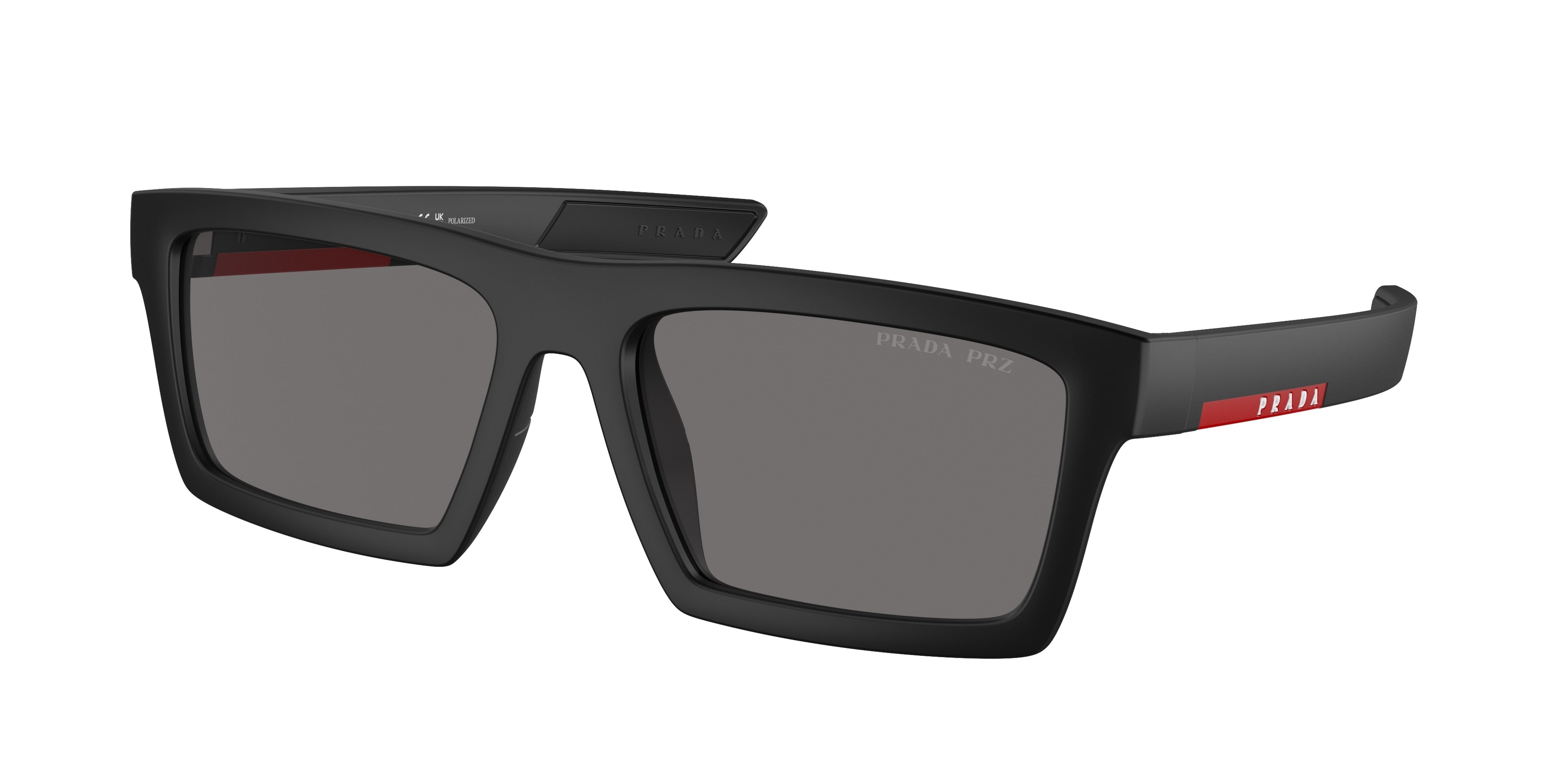 Prada Linea Rossa PS02ZSU Rectangle Sunglasses  1BO02G-Matte Black 58-145-18 - Color Map Black