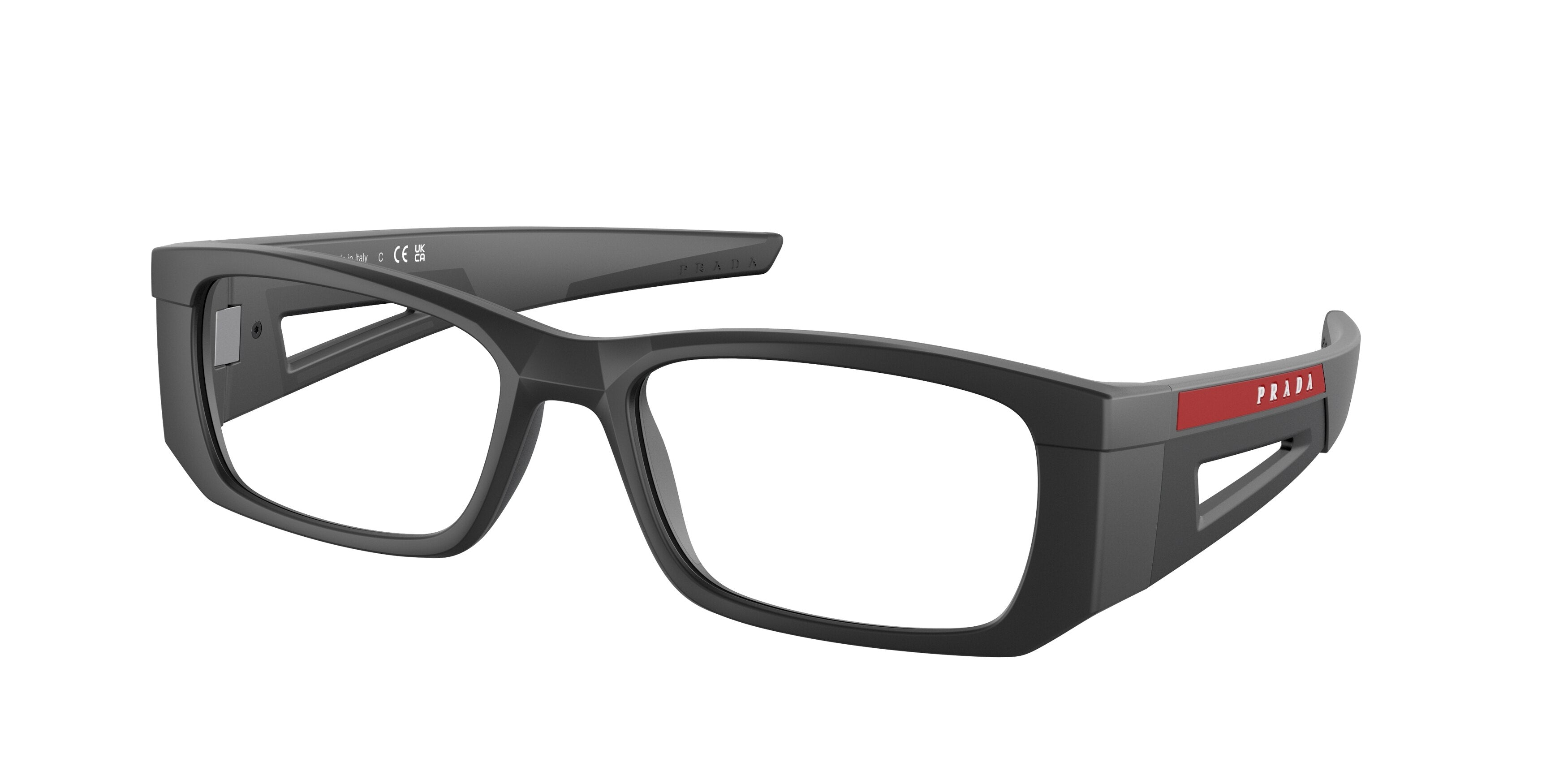 Prada Linea Rossa PS03PV Pillow Eyeglasses  1BO1O1-Matte Black 55-140-18 - Color Map Black