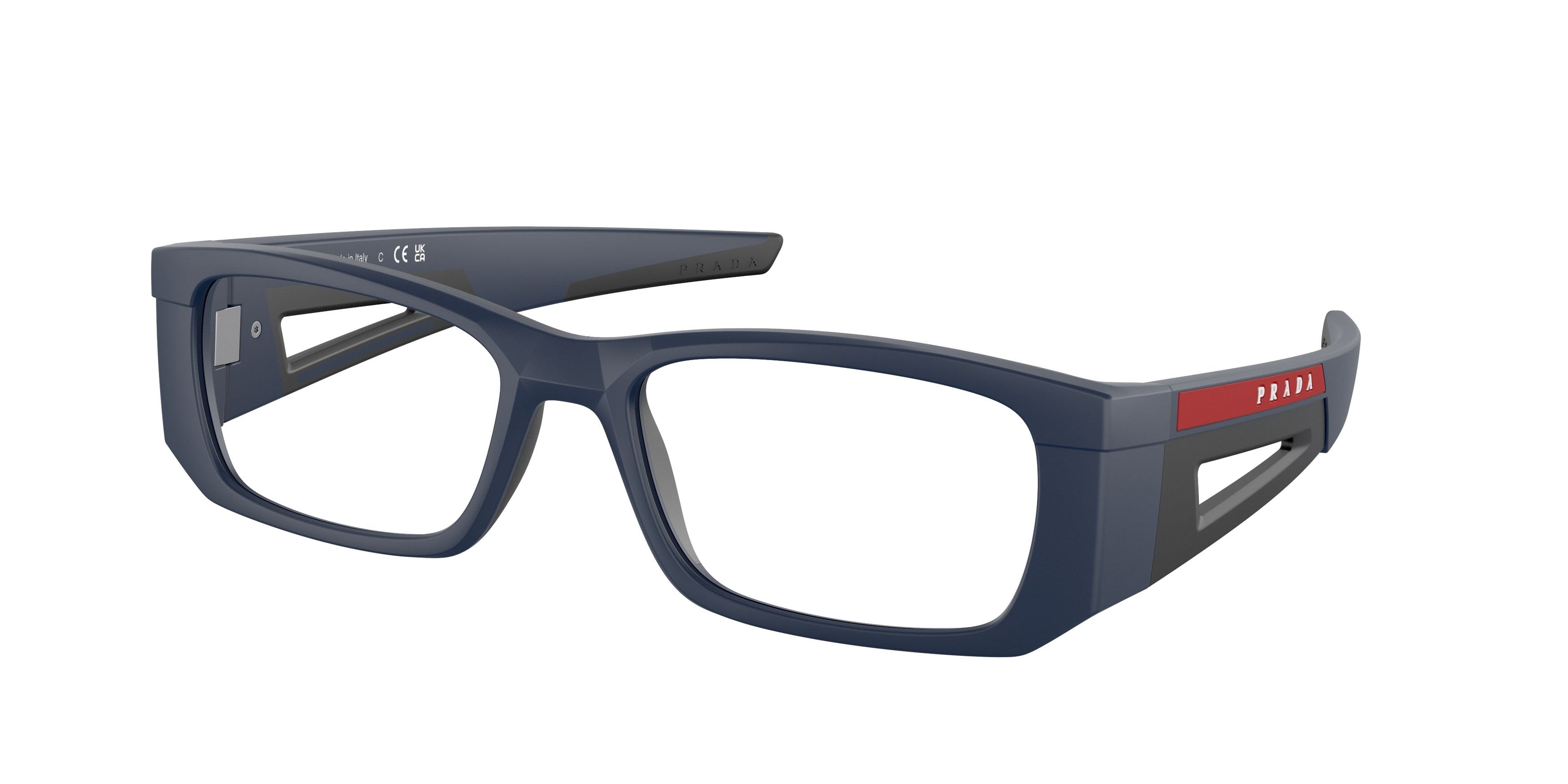 Prada Linea Rossa PS03PV Pillow Eyeglasses  MAG1O1-Matte Blue 55-140-18 - Color Map Blue