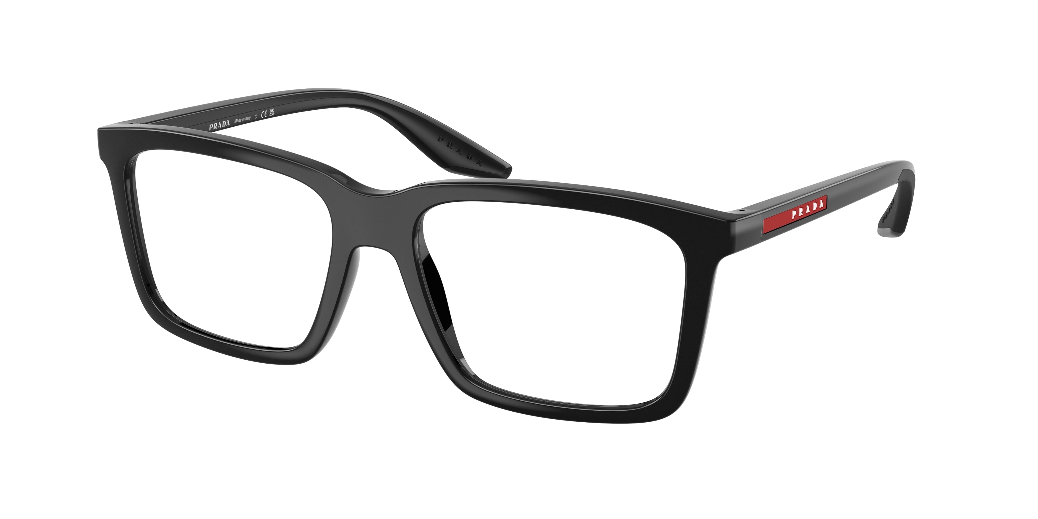 Prada Linea Rossa PS03SV Rectangle Eyeglasses for Men — Free Shipping - 53-145-17 / 1AB1O1-Black