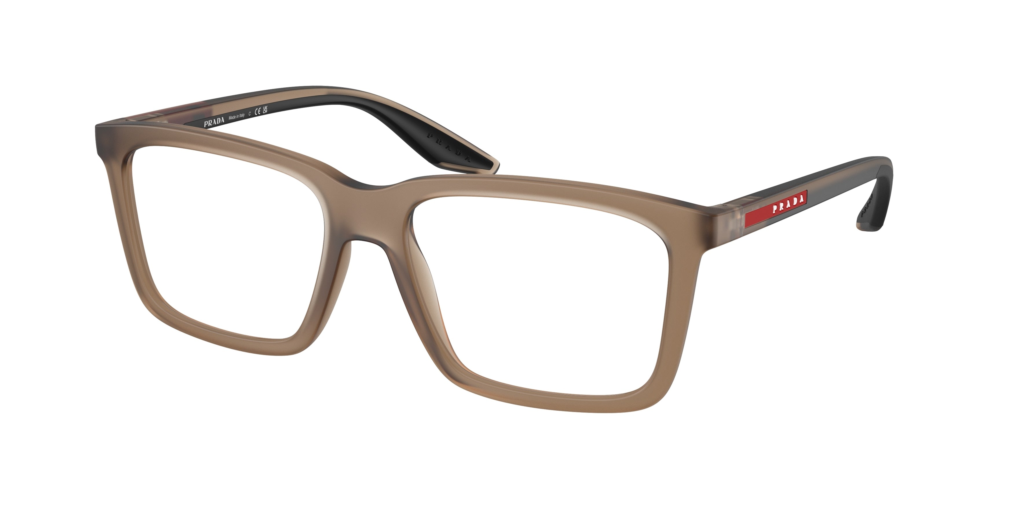 Prada Linea Rossa PS03SV Rectangle Eyeglasses for Men — Free Shipping - 55-145-17 / 29F1O1-Frosted Brown
