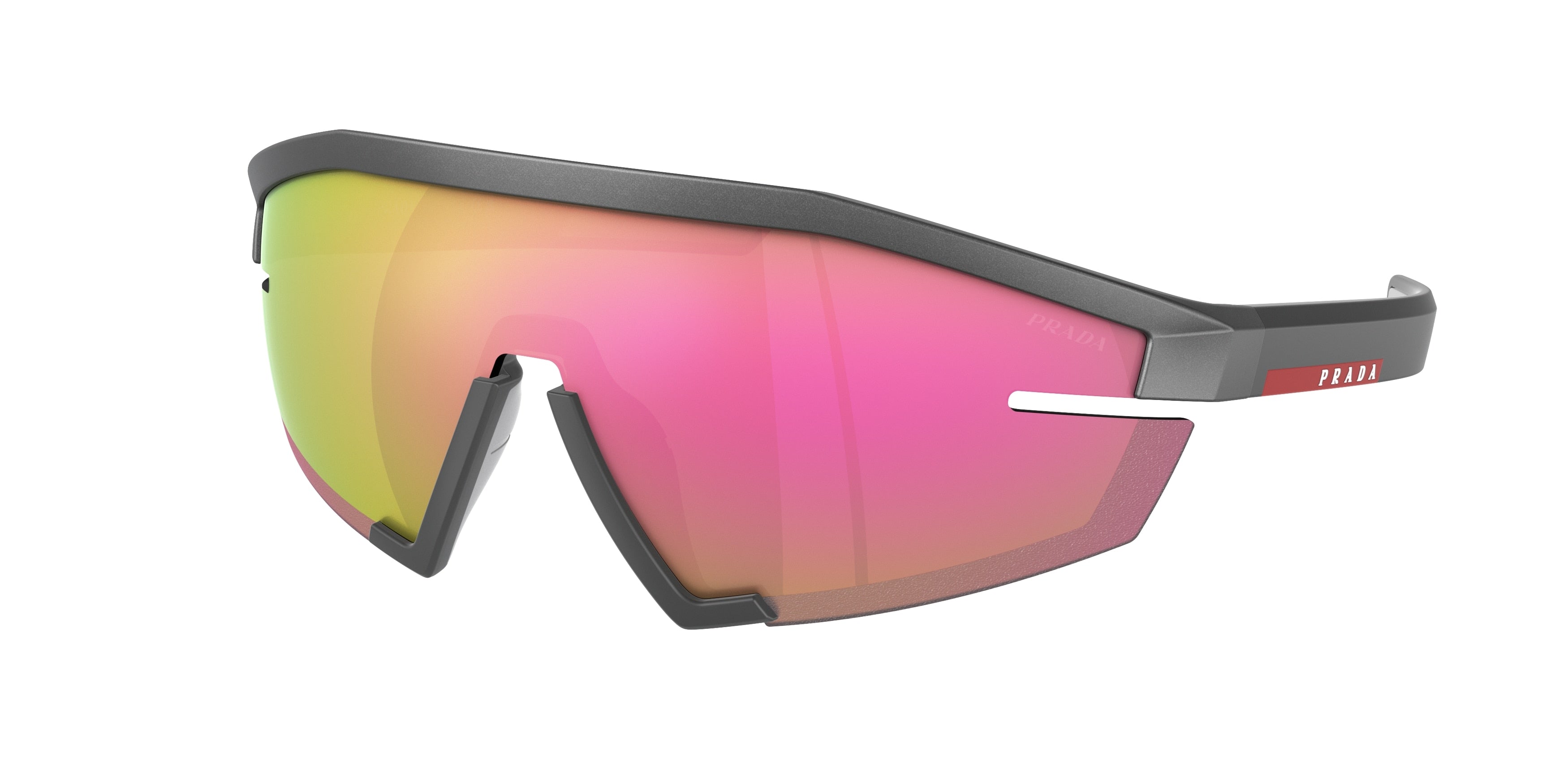 Prada Linea Rossa PS03ZS Irregular Sunglasses  15P20A-Metal Grey 44-125-144 - Color Map Grey