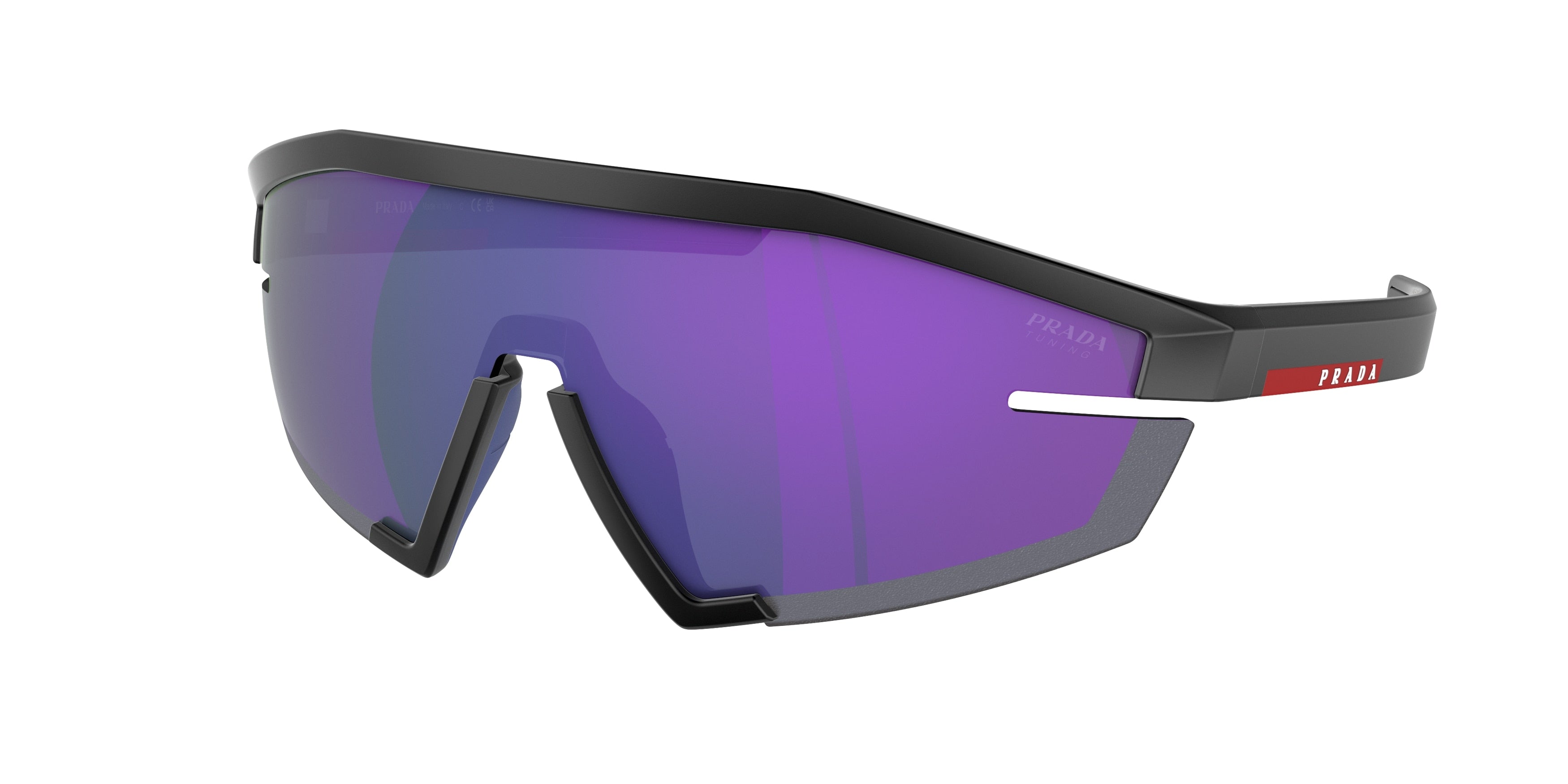 Prada Linea Rossa PS03ZS Irregular Sunglasses  1BO05U-Matte Black 44-125-144 - Color Map Black