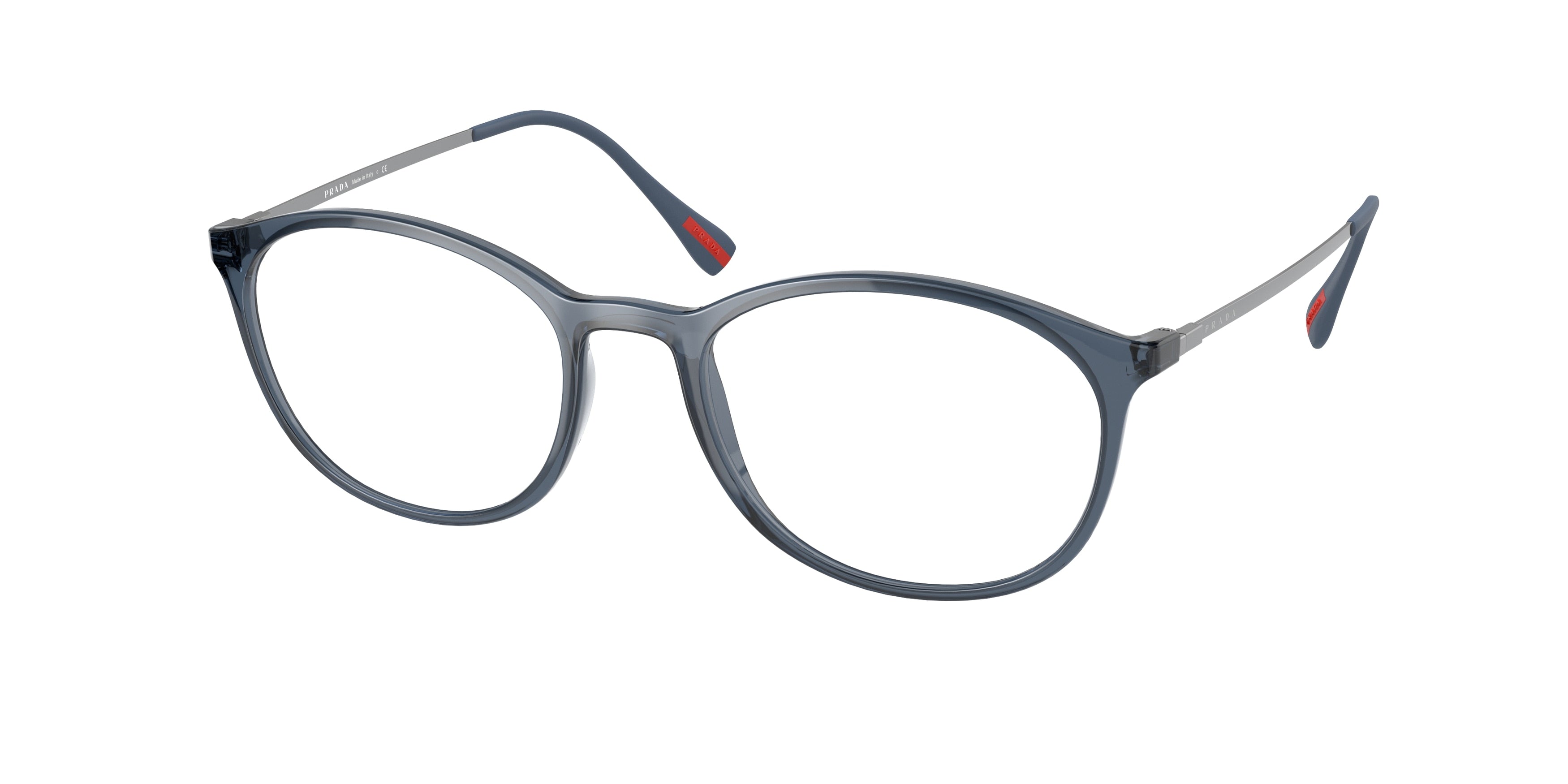 Prada Linea Rossa LIFESTYLE PS04HV Rectangle Eyeglasses  CZH1O1-Transparent Blue 53-140-19 - Color Map Blue