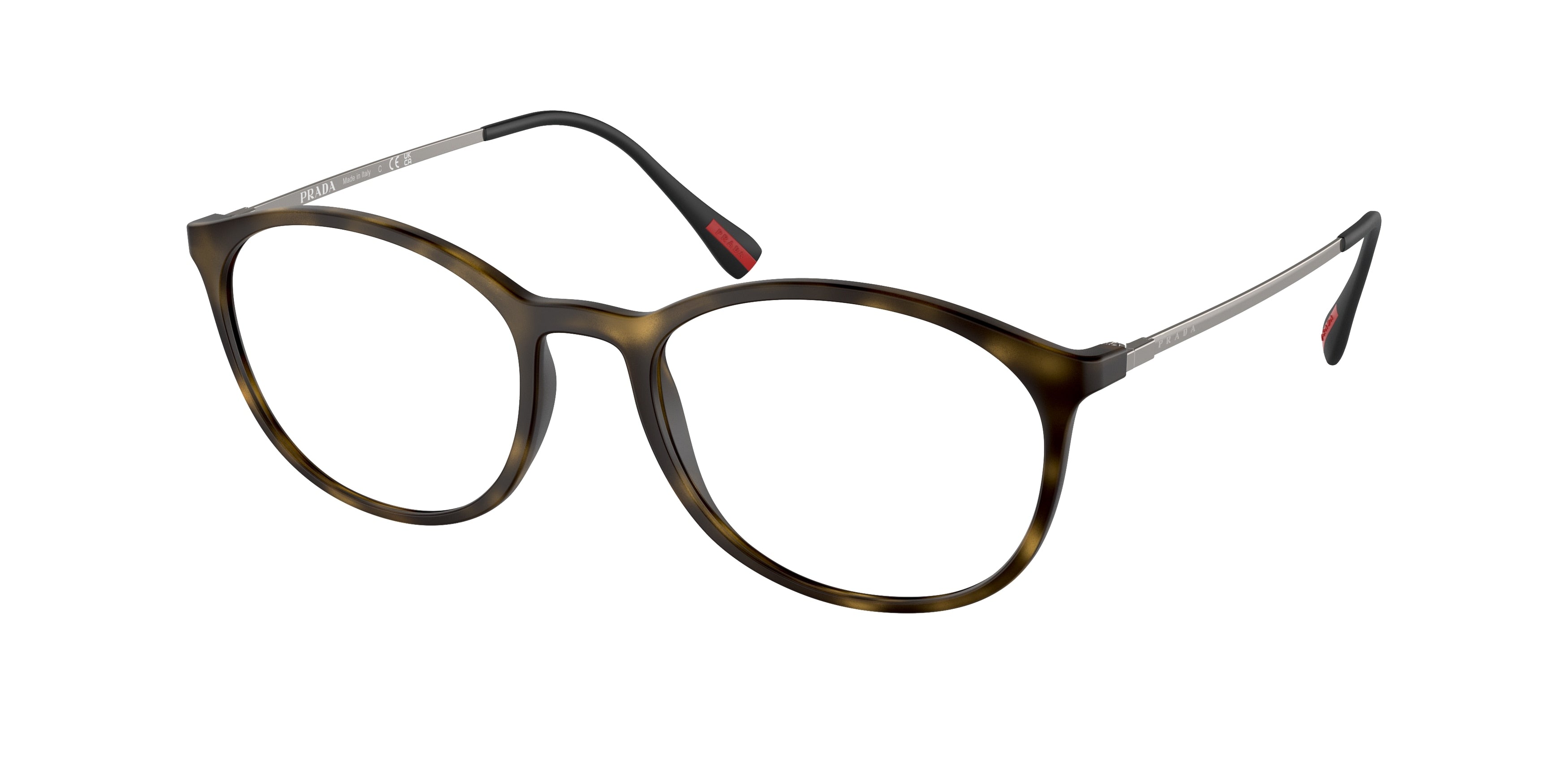 Prada Linea Rossa LIFESTYLE PS04HV Rectangle Eyeglasses  U611O1-Havana Rubber 53-140-19 - Color Map Tortoise