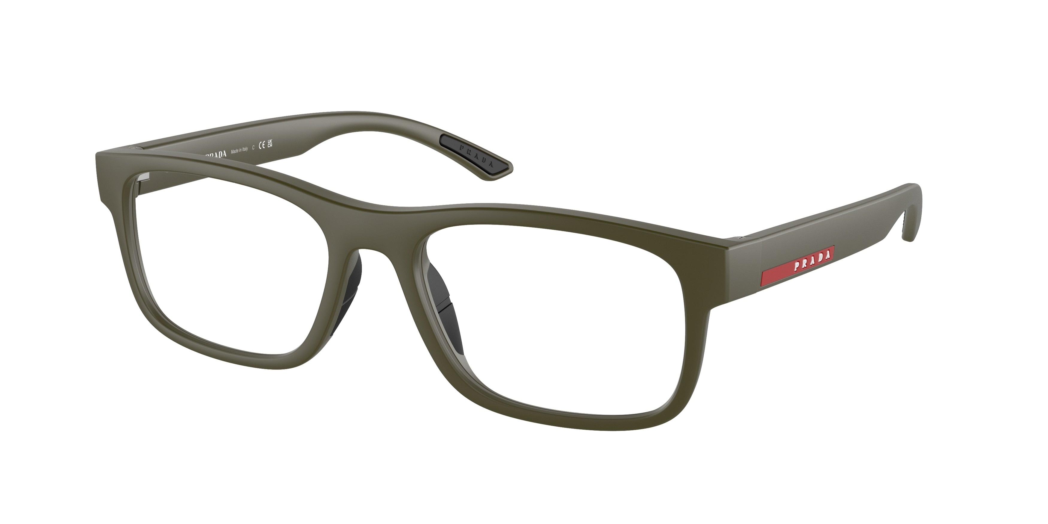 Prada Linea Rossa PS04QV Rectangle Eyeglasses  15X1O1- 54-145-18 - Color Map Green