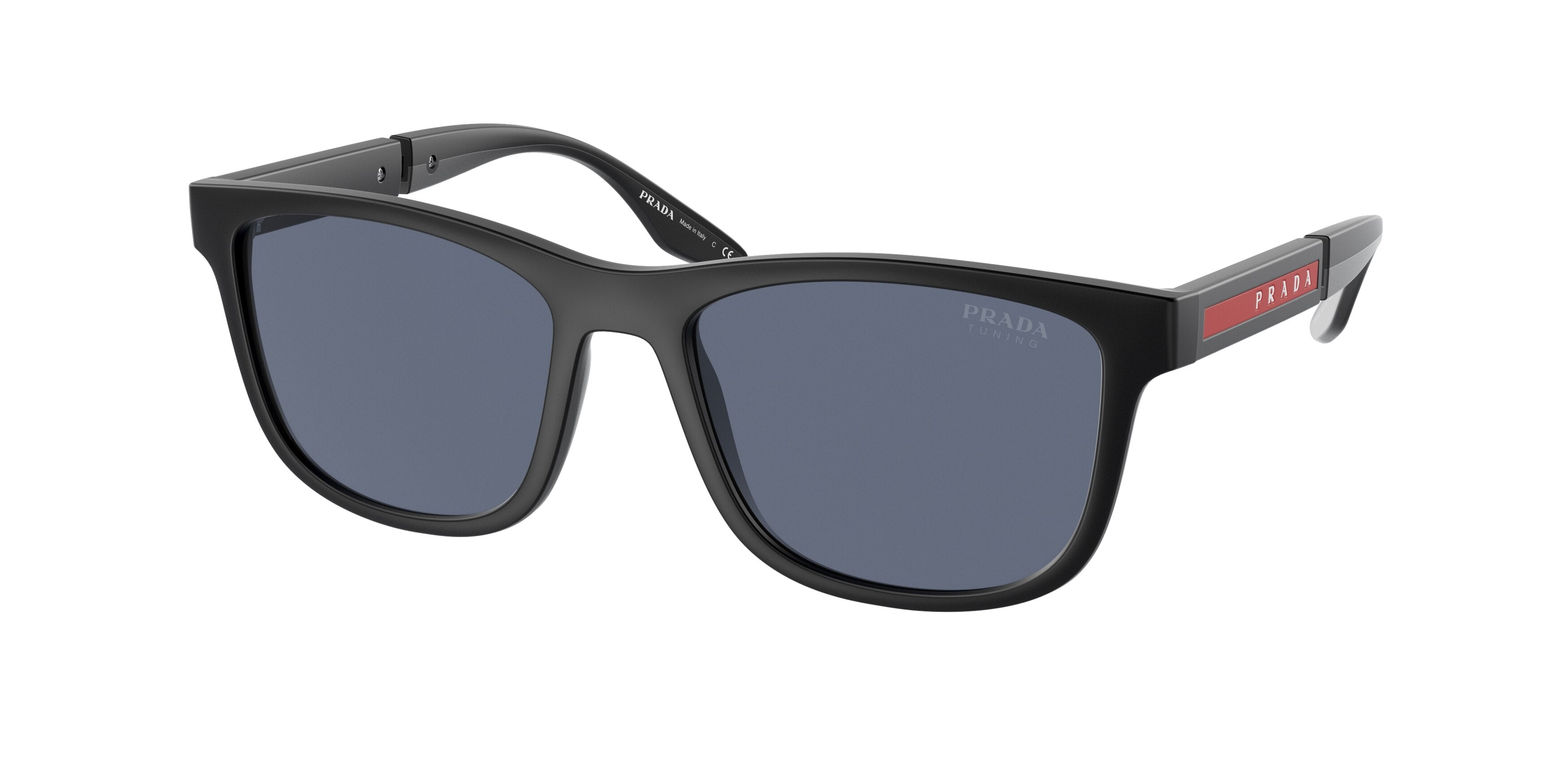 Prada Linea Rossa PS04XS Square Sunglasses  DG009R-Black Rubber 54-145-18 - Color Map Black