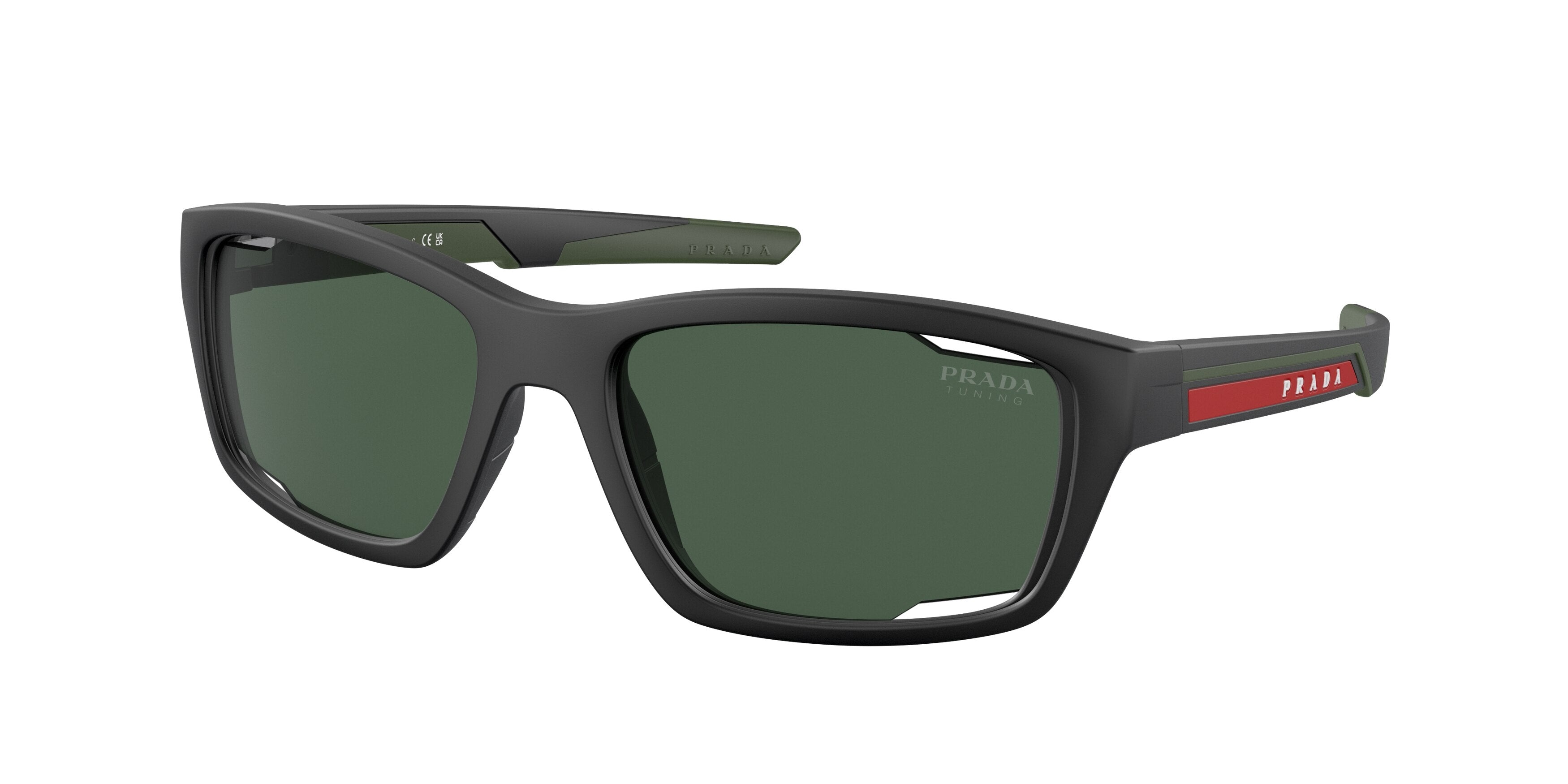 Prada Linea Rossa PS04YS Irregular Sunglasses  18G06U-Matte Black 57-140-18 - Color Map Black