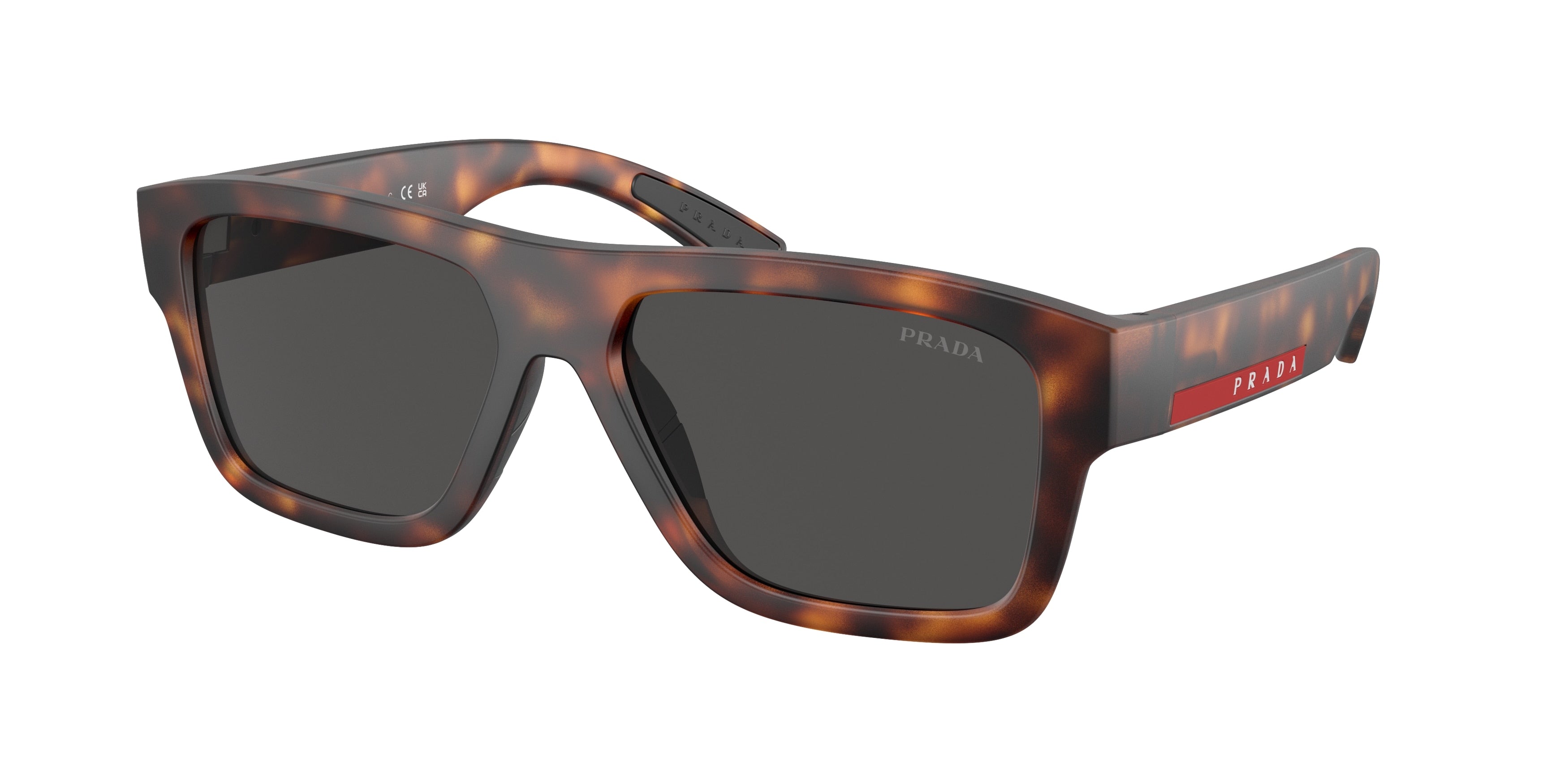 Prada Linea Rossa PS04ZS Square Sunglasses  17X06F-Dark Havana Rubbered 56-145-16 - Color Map Tortoise