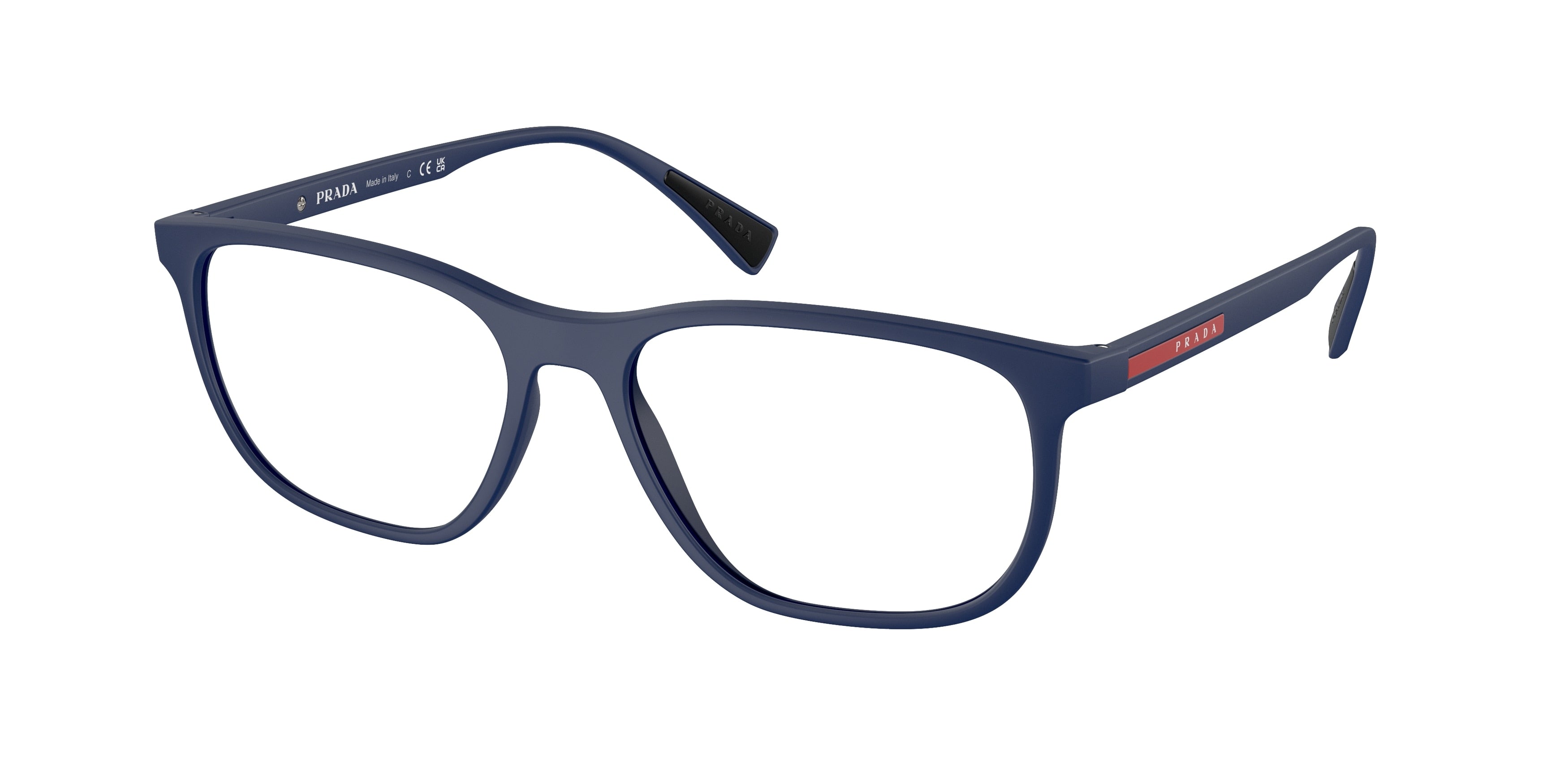 Prada Linea Rossa LIFESTYLE PS05LV Rectangle Eyeglasses  2881O1-Rubber Blue 55-145-17 - Color Map Blue