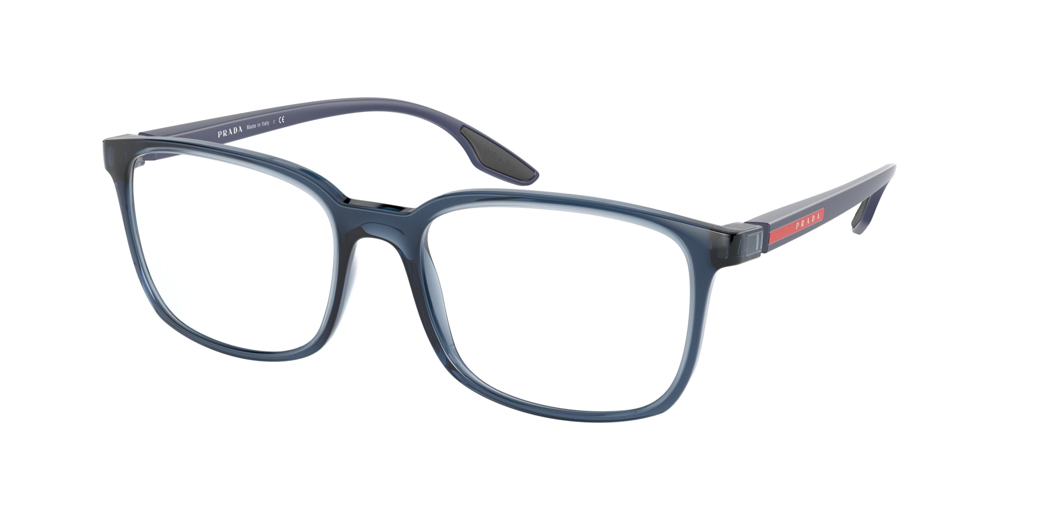 Prada Linea Rossa PS05MV Rectangle Eyeglasses  CZH1O1-Blue 55-145-18 - Color Map Blue