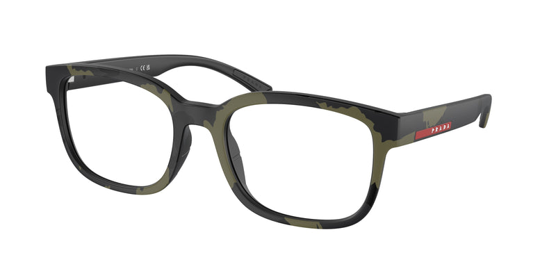 Prada Linea Rossa PS05QV Pillow Eyeglasses  14X1O1-Green Mimetic Rubbered 56-145-20 - Color Map Green