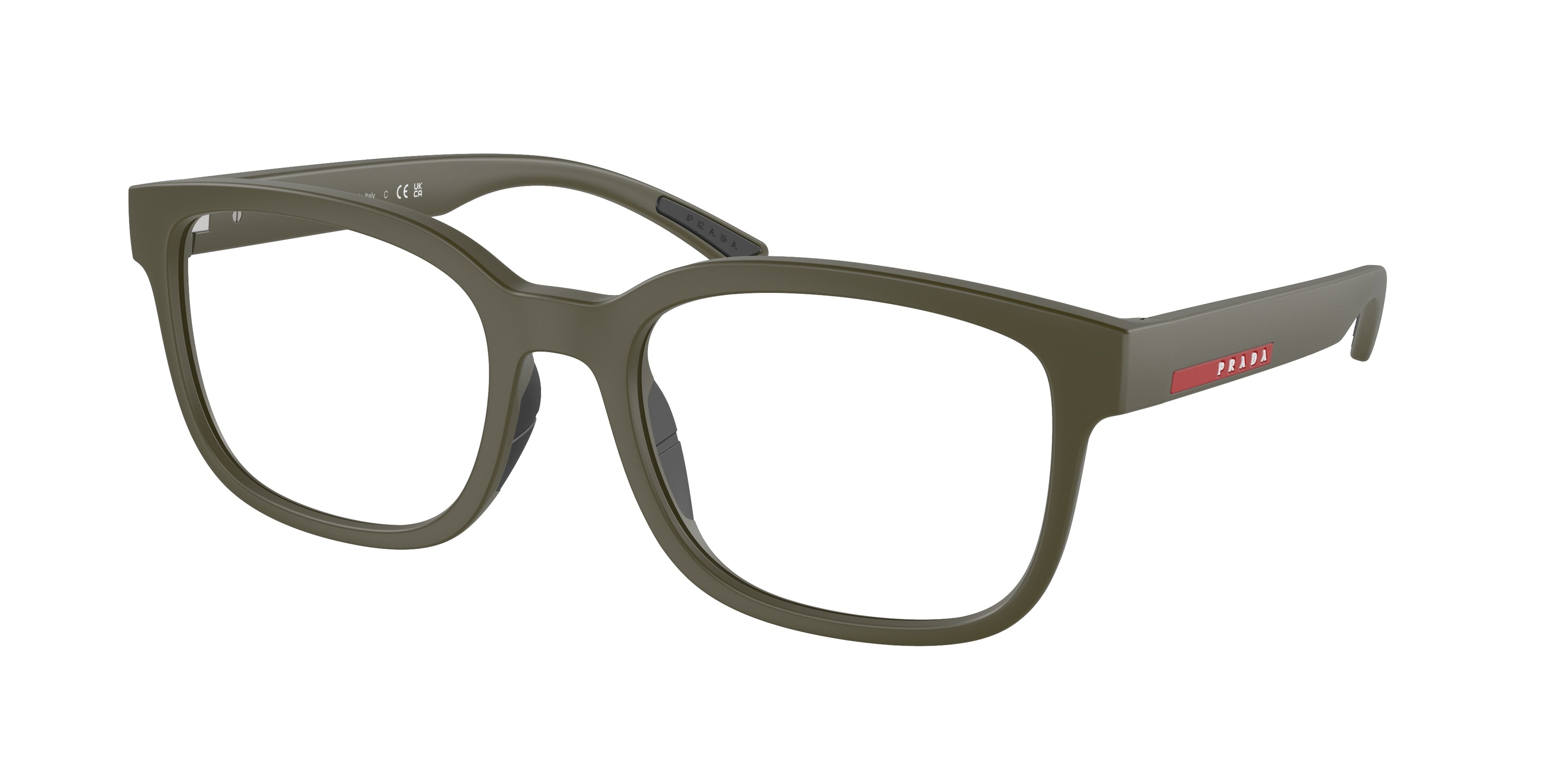 Prada Linea Rossa PS05QV Pillow Eyeglasses  15X1O1-Green Military Matte 56-145-20 - Color Map Green