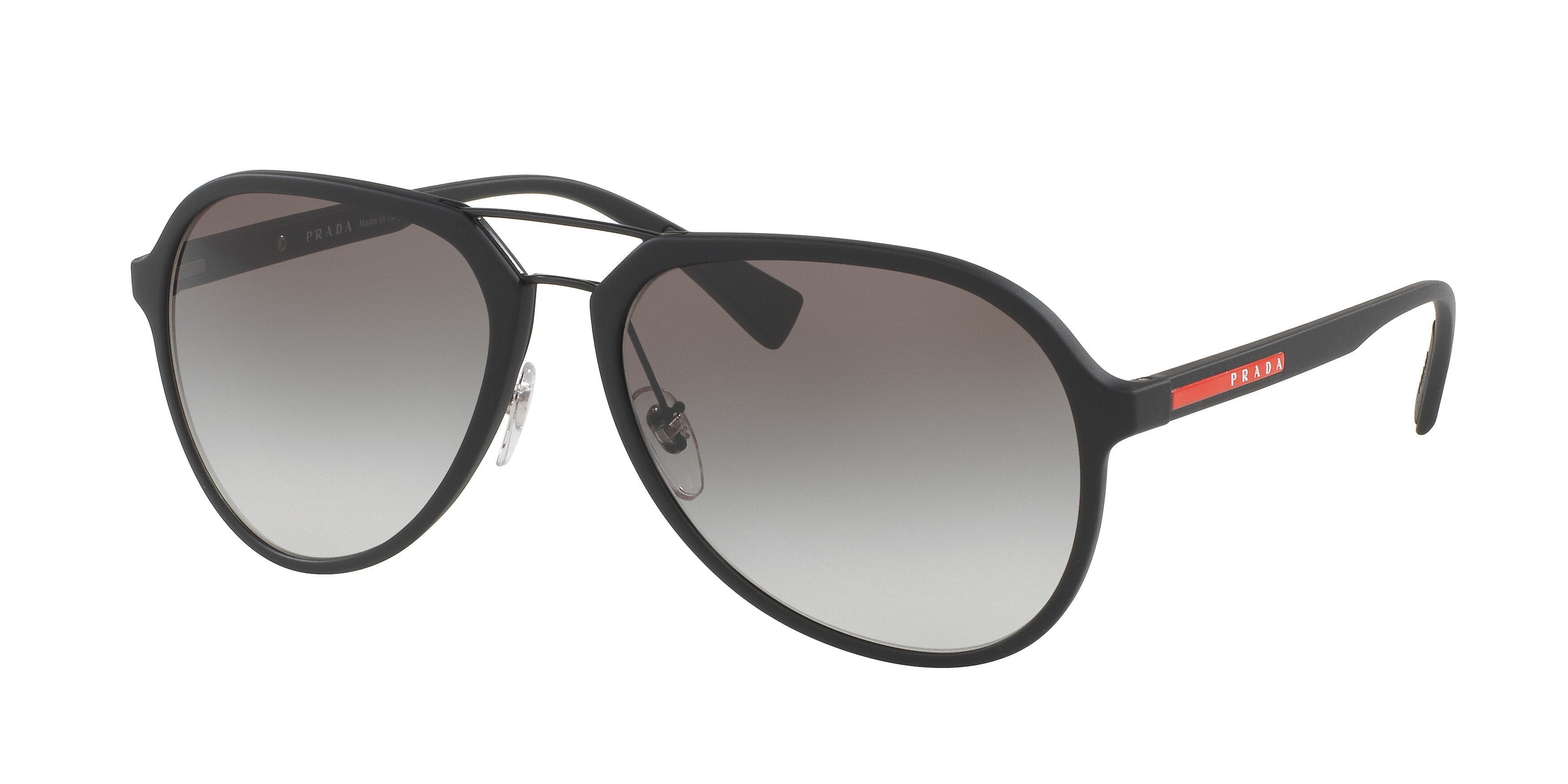 Prada Linea Rossa LIFESTYLE PS05RS Pilot Sunglasses  DG00A7-Black Rubber 58-135-17 - Color Map Black
