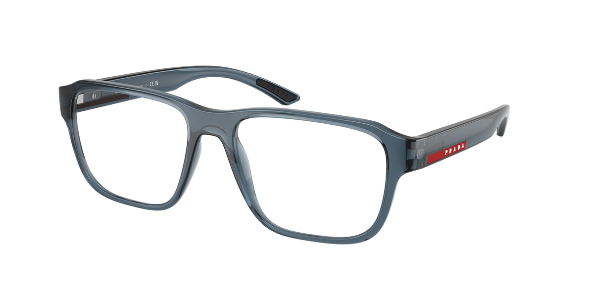 Prada Linea Rossa PS05RV Irregular Eyeglasses  CZH1O1-Transparent Azure 54-145-17 - Color Map Blue