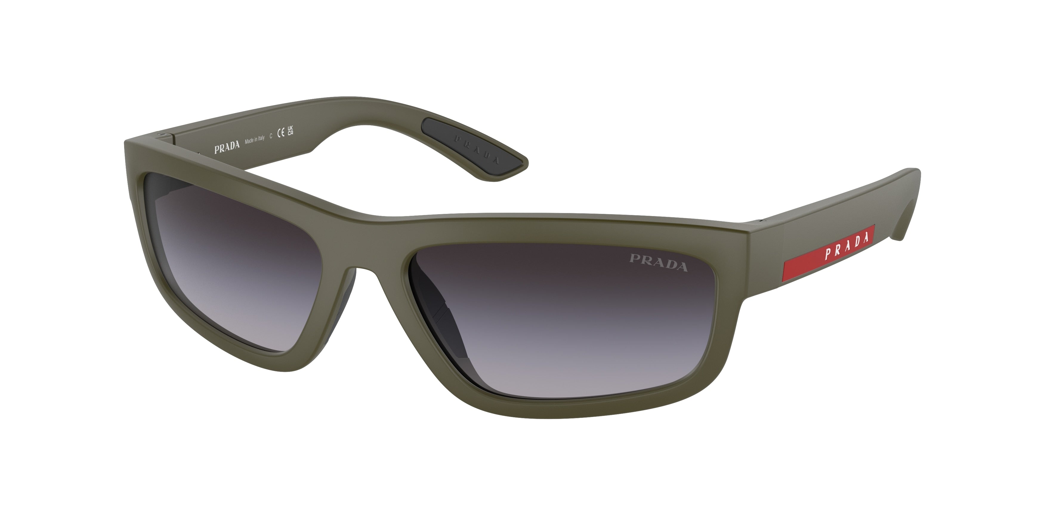 Prada Linea Rossa PS05ZS Rectangle Sunglasses  15X09U-Green Military Matte 59-140-17 - Color Map Green