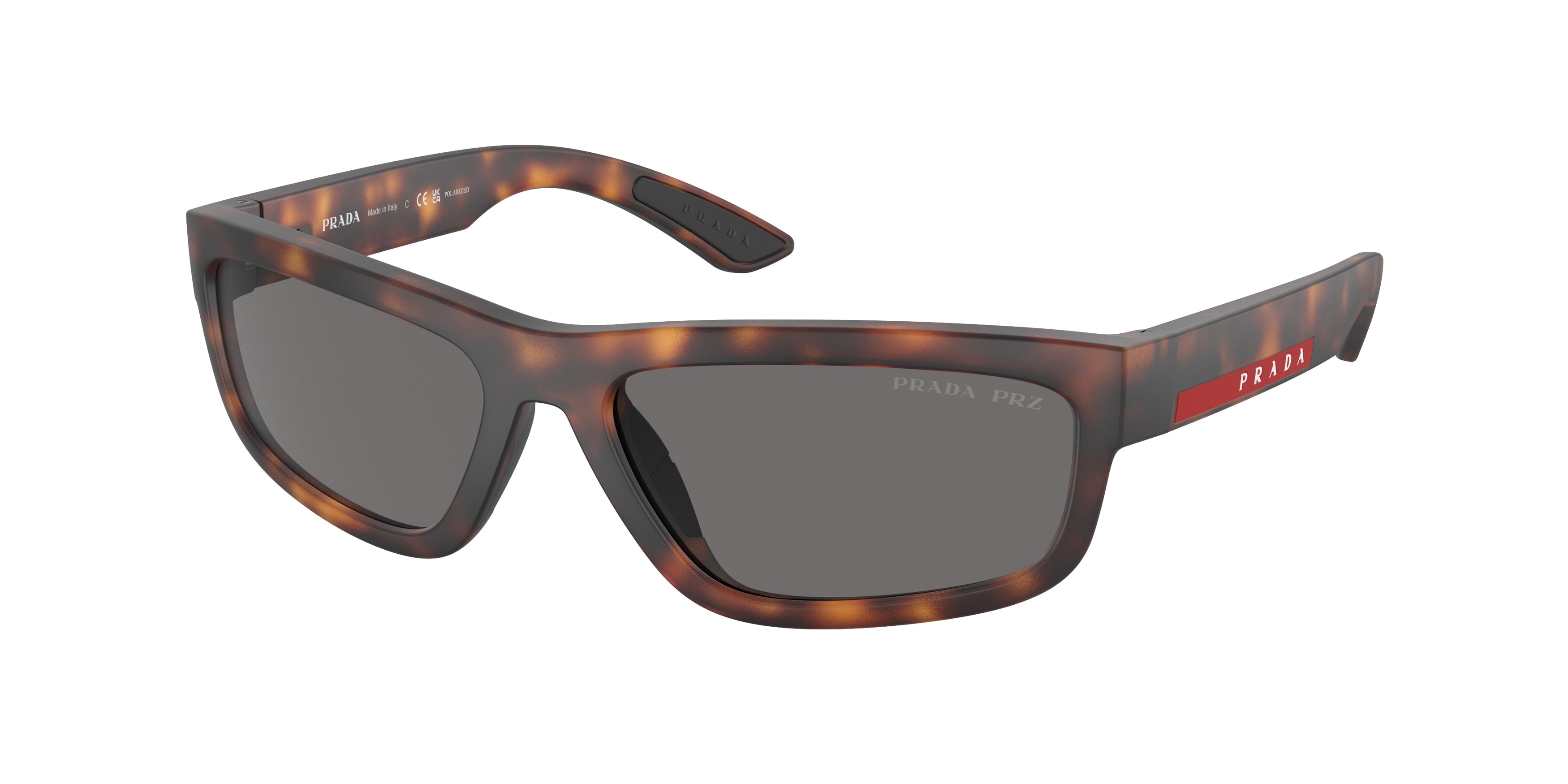 Prada Linea Rossa PS05ZS Rectangle Sunglasses  17X02G-Dark Havana Rubbered 59-140-17 - Color Map Tortoise