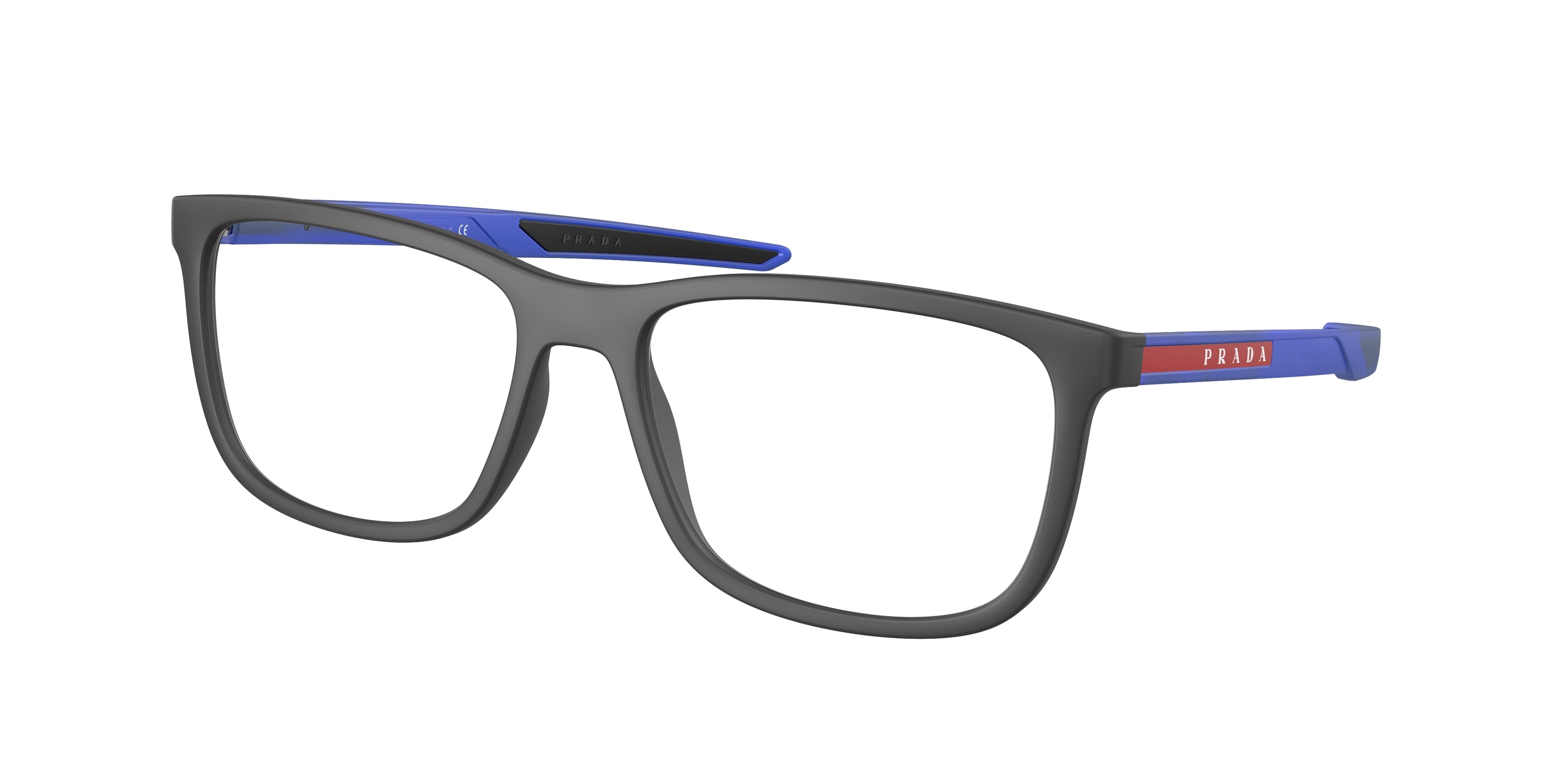Prada Linea Rossa PS07OV Pillow Eyeglasses  15C1O1-Black Rubber 56-140-17 - Color Map Black