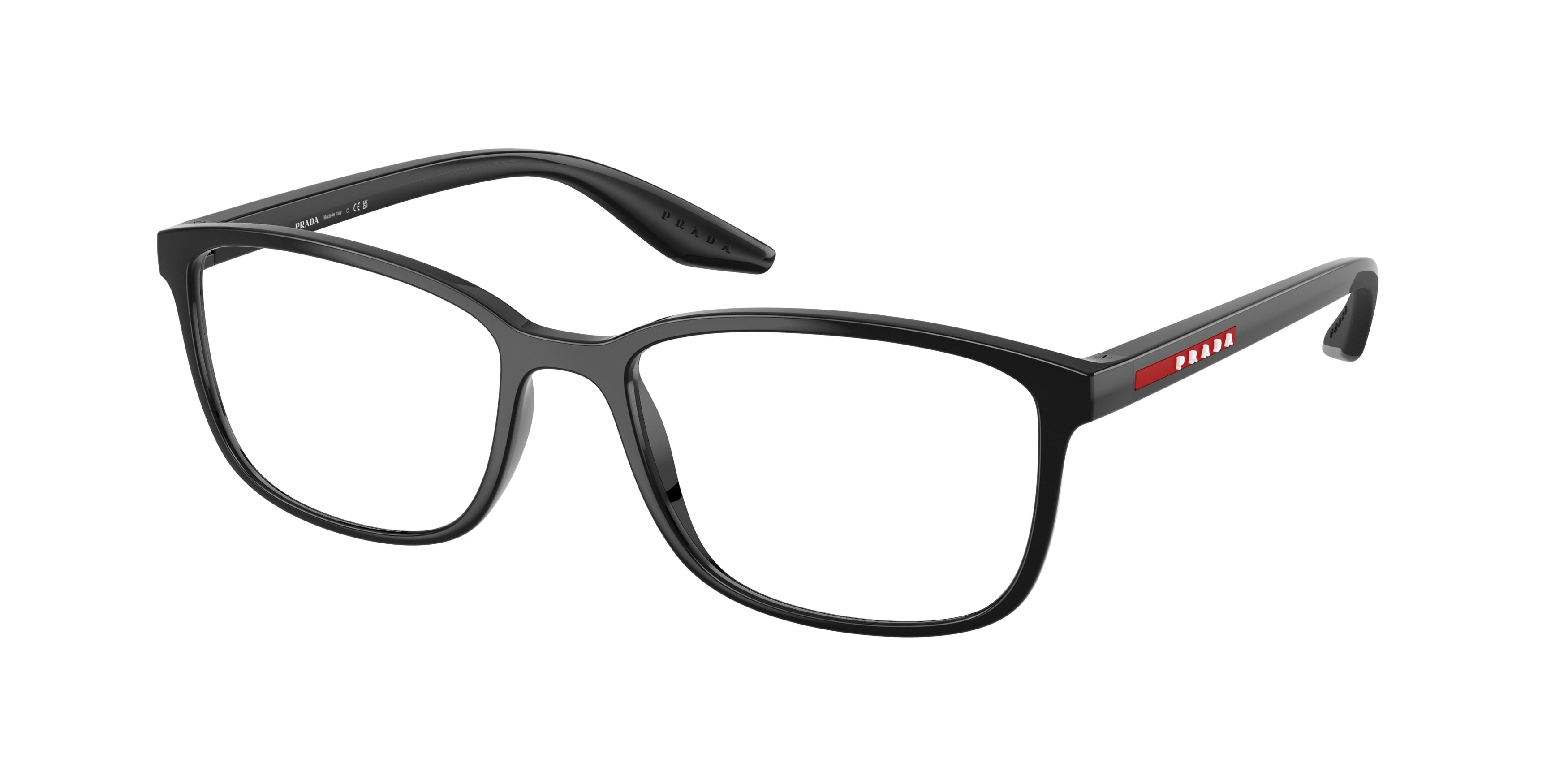 Prada Linea Rossa PS07RV Pillow Eyeglasses  1AB1O1-Black 55-145-18 - Color Map Black
