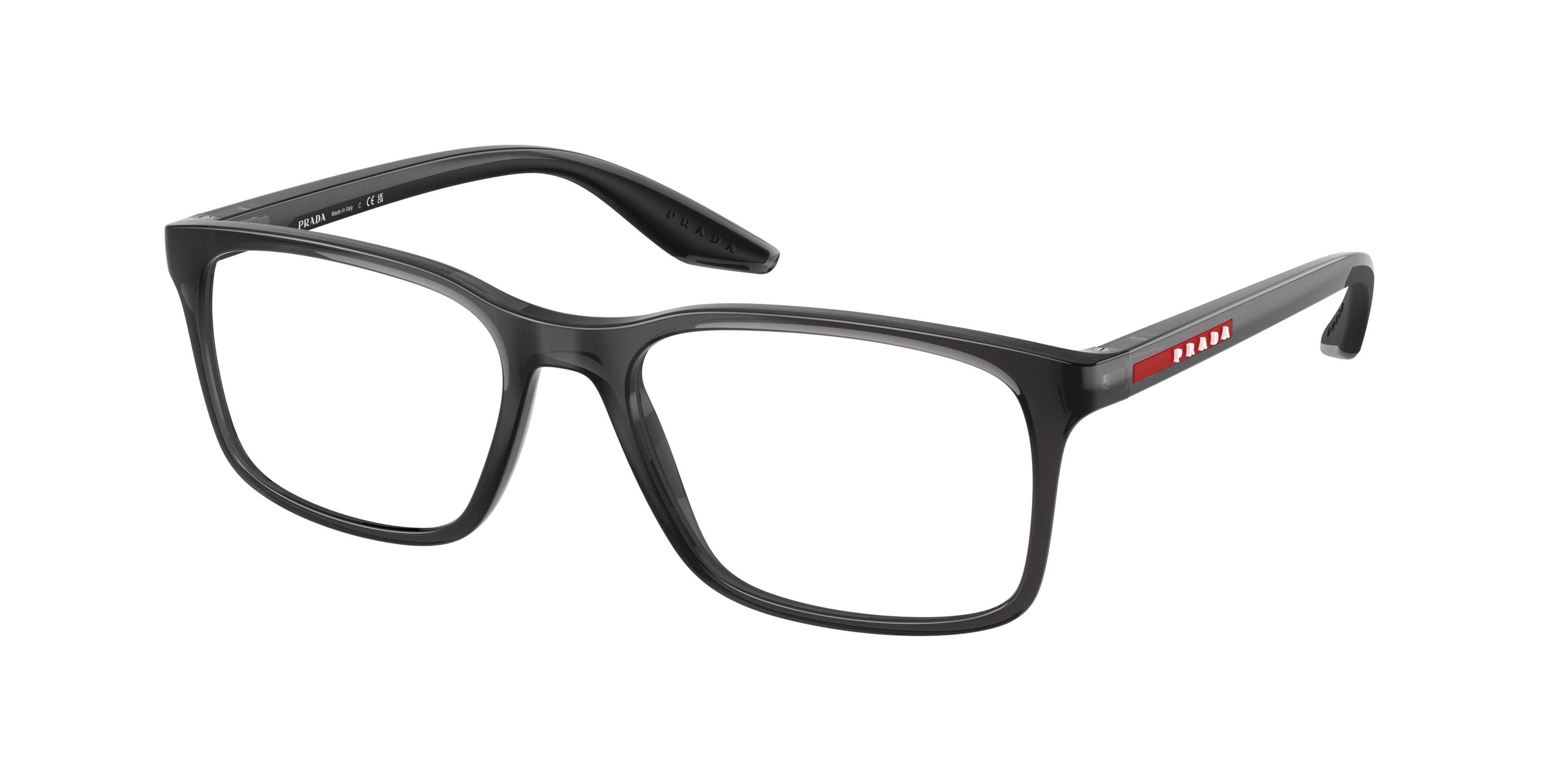 Prada Linea Rossa PS08RV Pillow Eyeglasses  01D1O1-Crystal Grey 54-145-18 - Color Map Grey