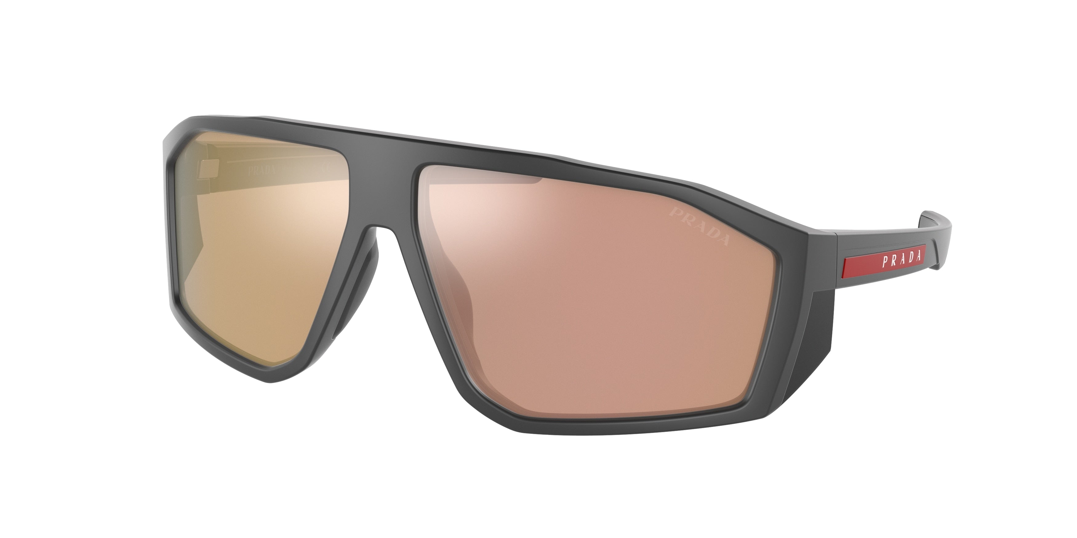 Prada Linea Rossa PS08WS Irregular Sunglasses  11C07R-Matte Grey 67-130-13 - Color Map Grey