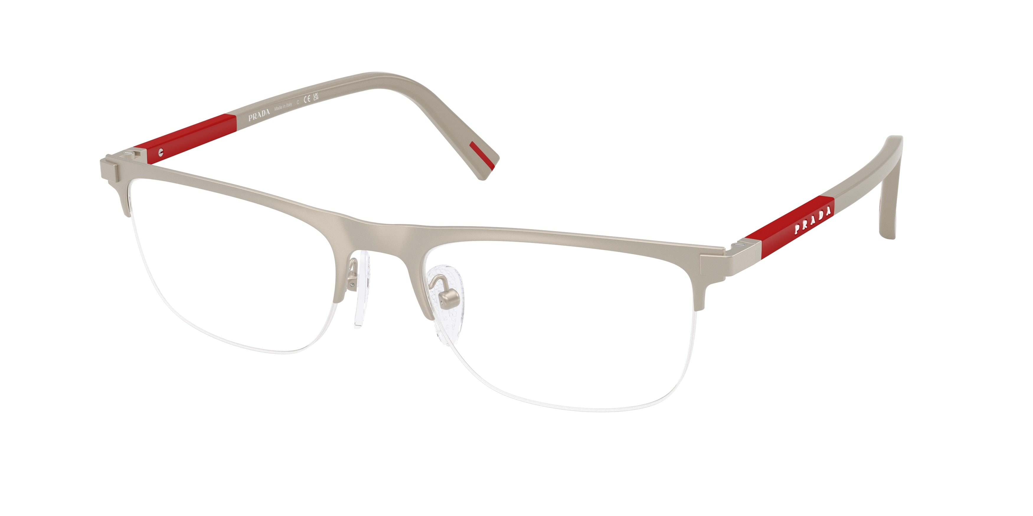 Prada Linea Rossa PS50RV Pillow Eyeglasses  18X1O1-Matte Champagne 55-145-19 - Color Map Brown