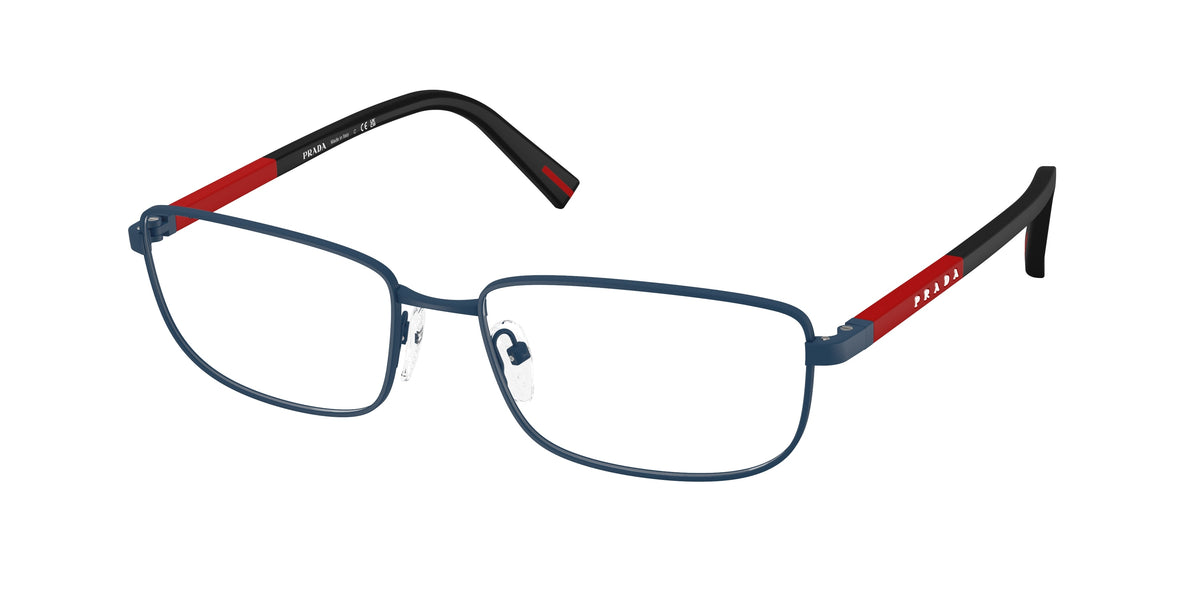 Prada Linea Rossa PS50SV Pillow Eyeglasses for Men — Free Shipping - 55-145-17 / TFY1O1-Matte Blue