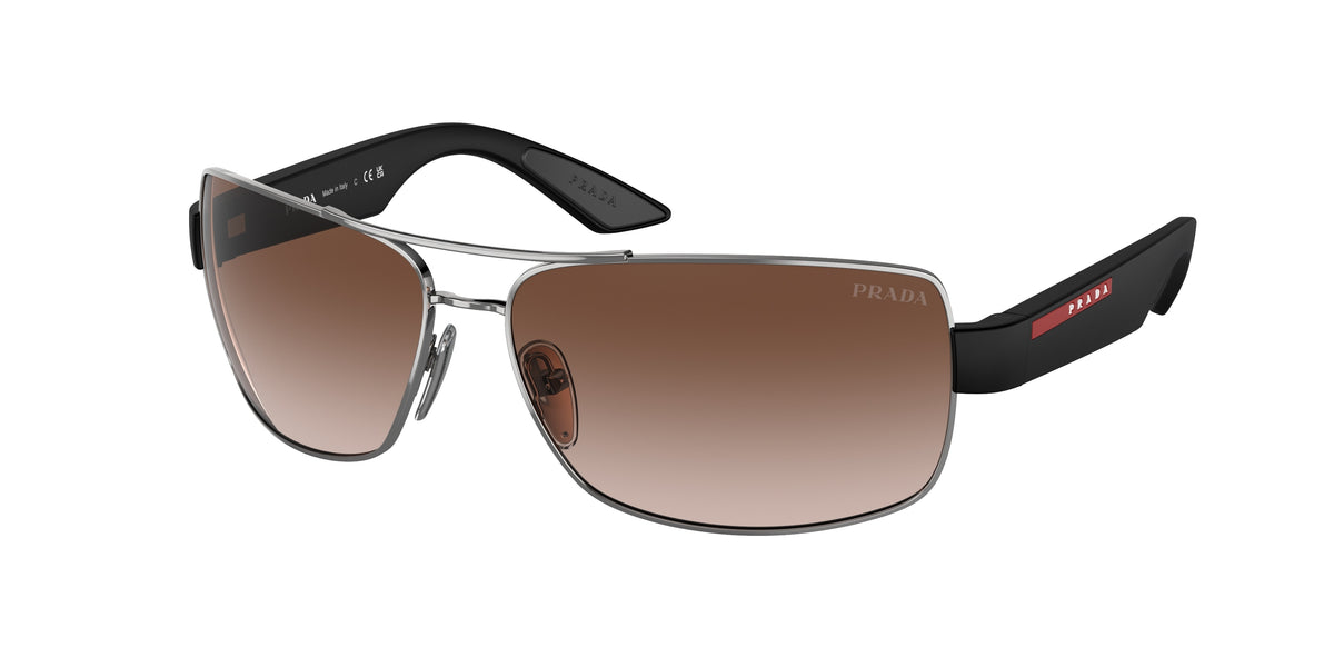 Prada Linea Rossa PS50ZS Pillow Sunglasses  5AV02P-Gunmetal 65-135-14 - Color Map Grey
