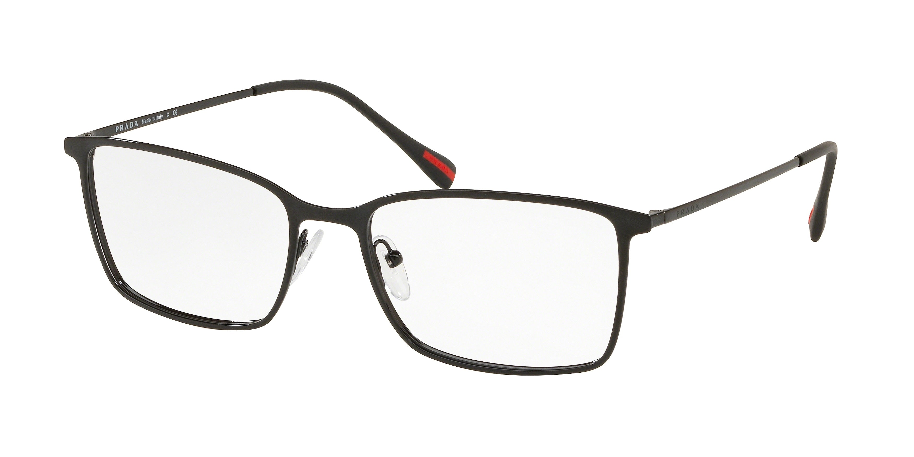 Prada Linea Rossa LIFESTYLE PS51LV Rectangle Eyeglasses  1AB1O1-Black 56-145-18 - Color Map Black