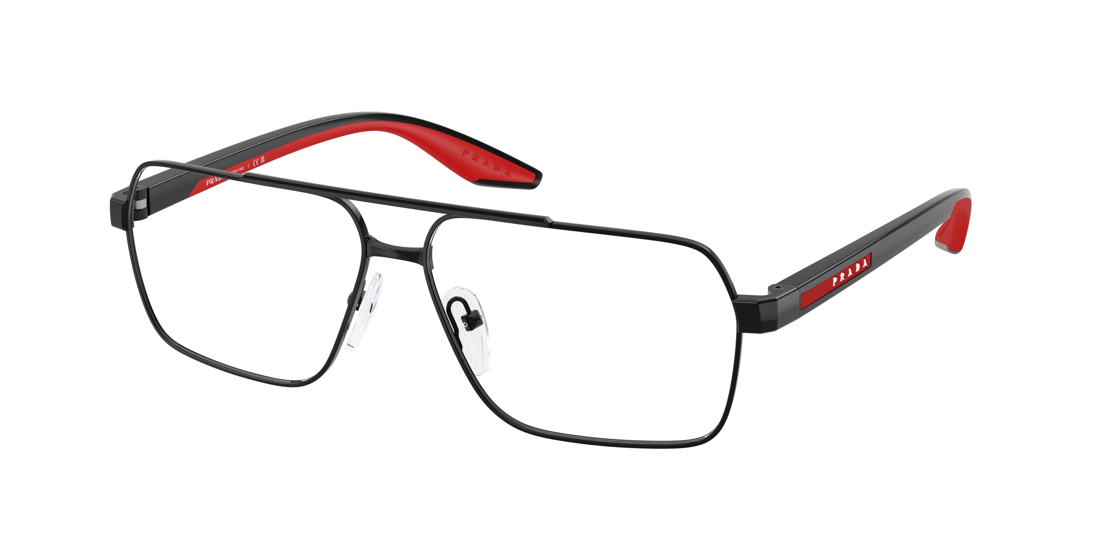Prada Linea Rossa PS51TV Rectangle Eyeglasses  1AB1O1-Black 59-145-13 - Color Map Black