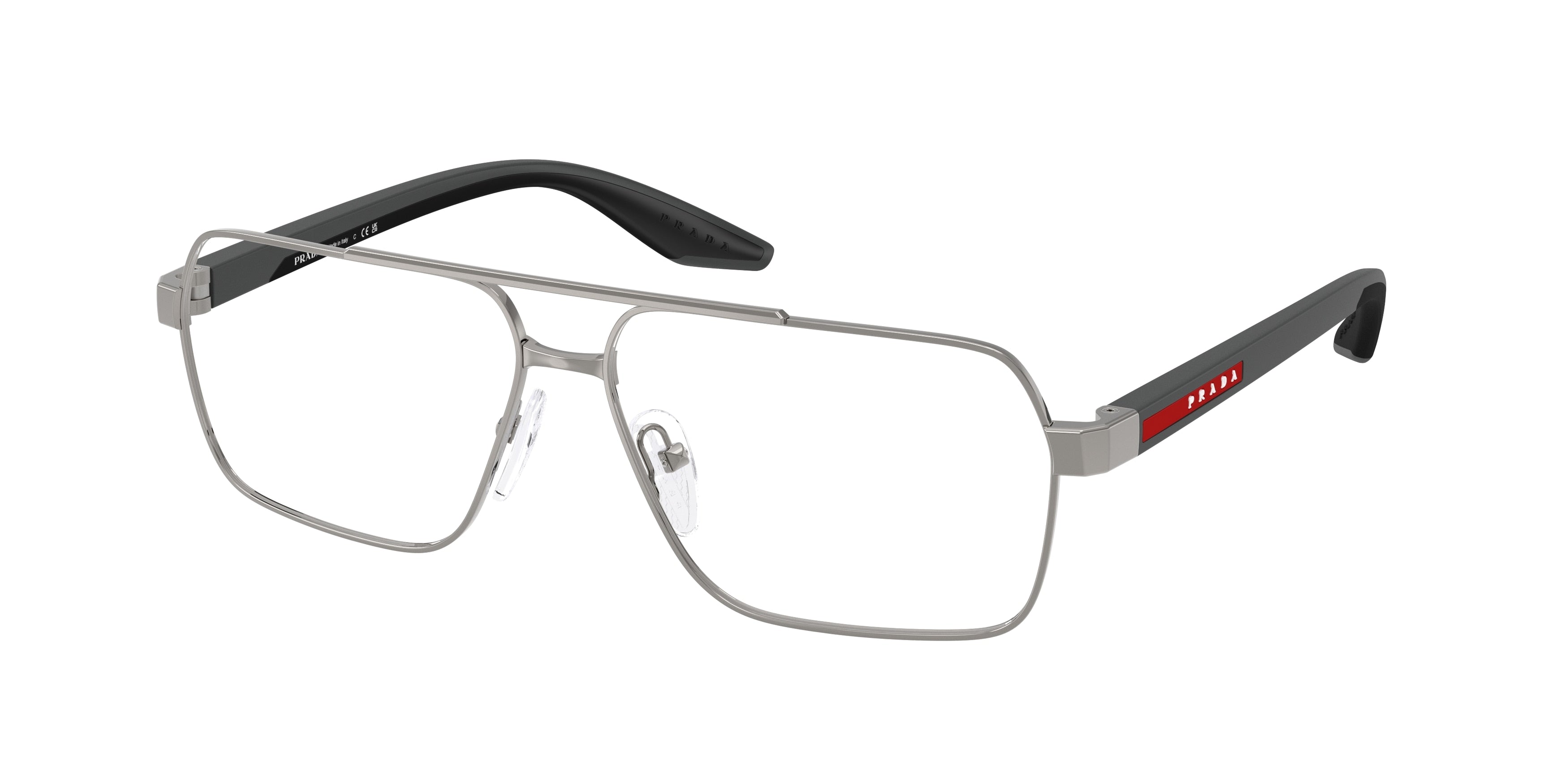 Prada Linea Rossa PS51TV Rectangle Eyeglasses  5AV1O1-Grey 59-145-13 - Color Map Grey