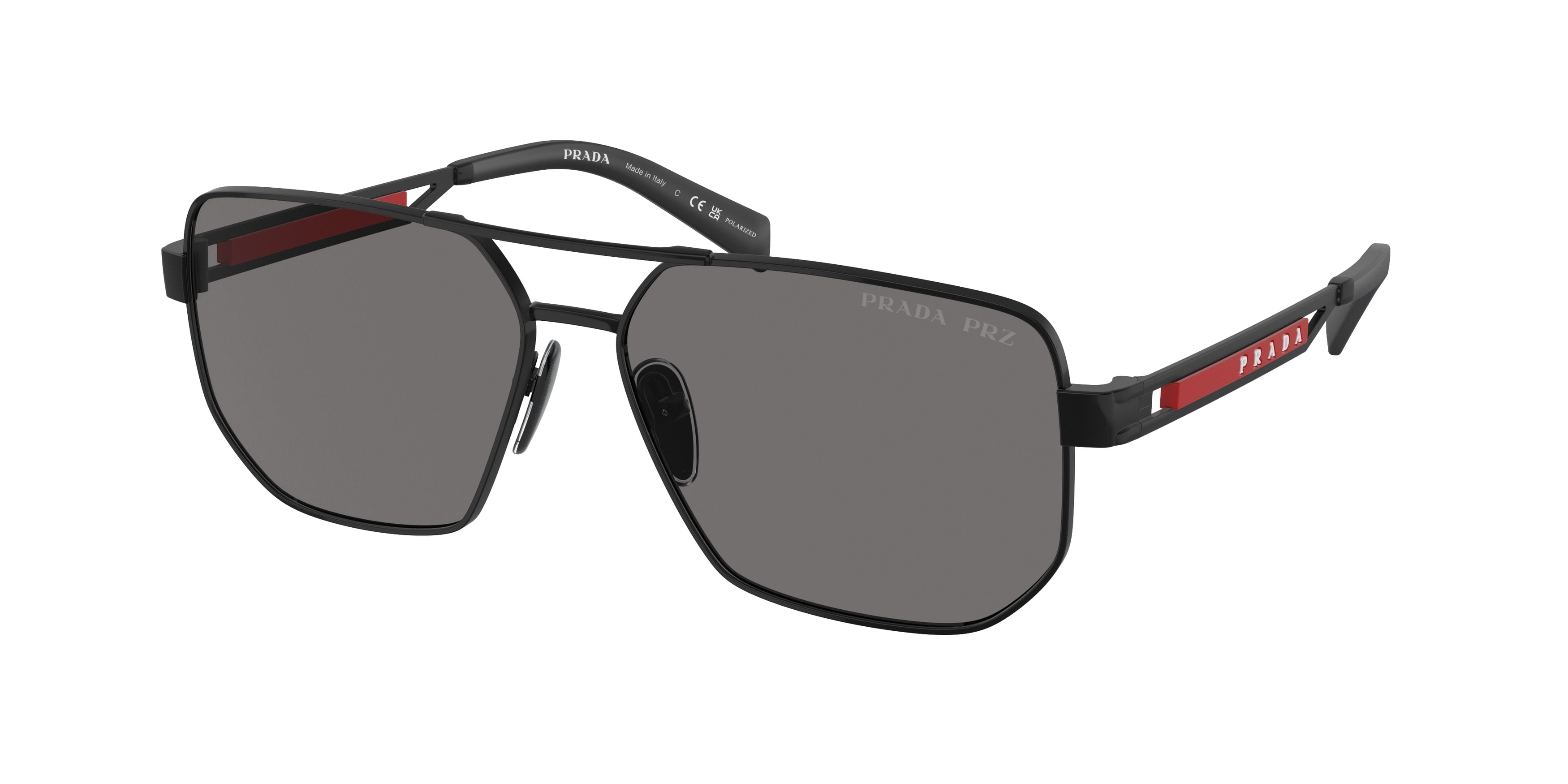 Prada Linea Rossa PS51ZS Pilot Sunglasses  1BO02G-Matte Black 59-145-14 - Color Map Black
