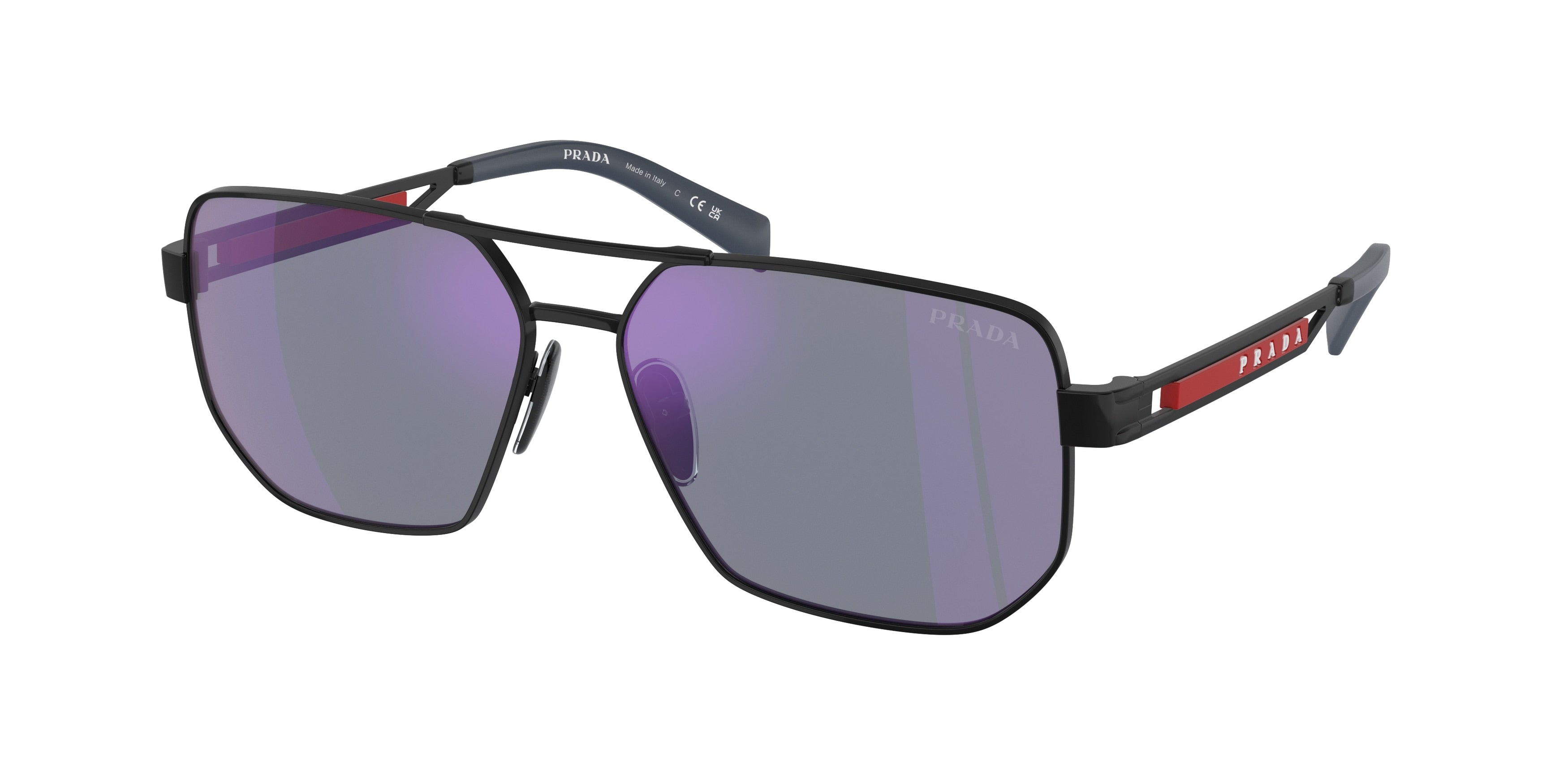 Prada Linea Rossa PS51ZS Pilot Sunglasses  1BO70A-Matte Black 59-145-14 - Color Map Black
