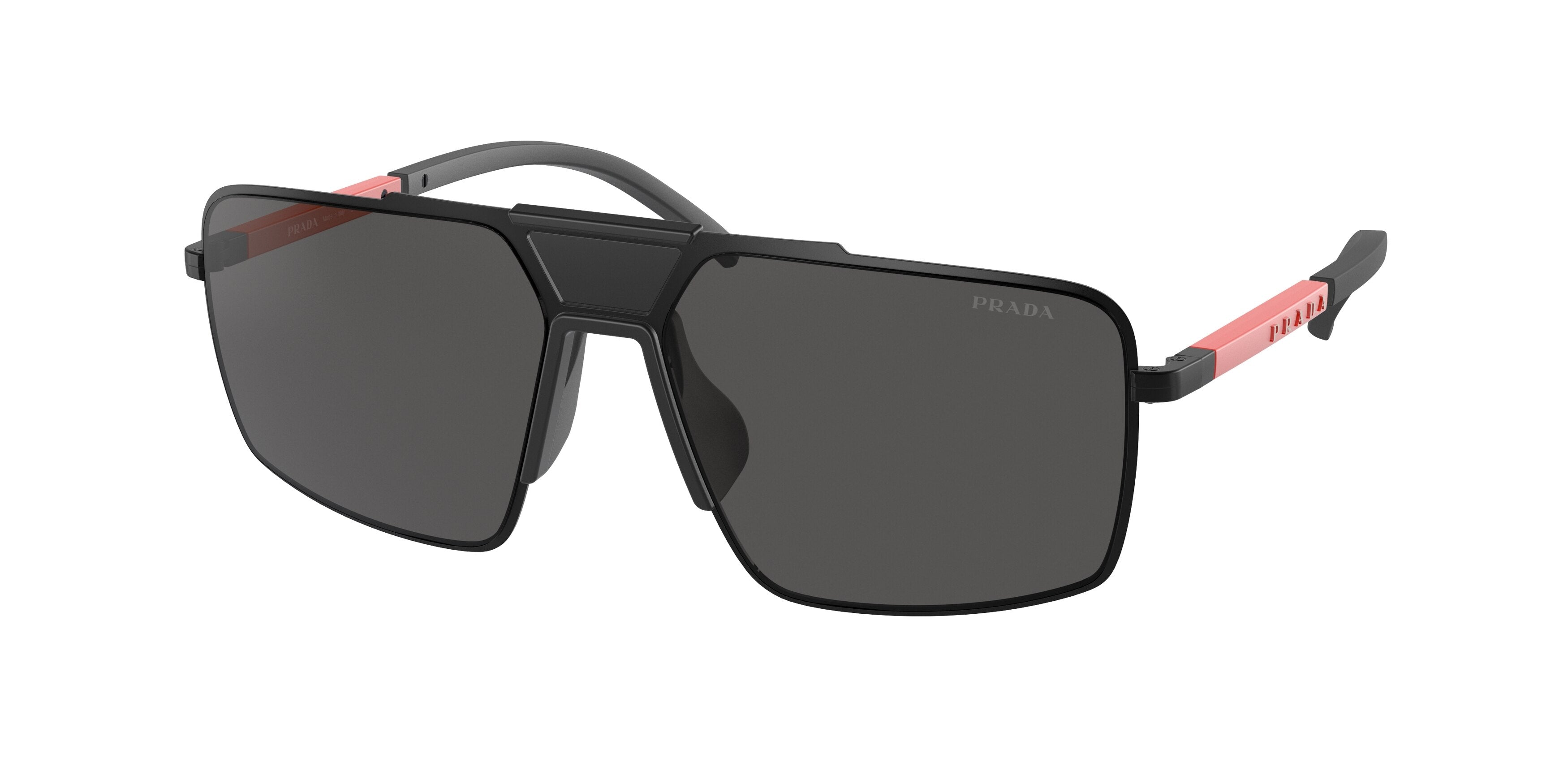 Prada Linea Rossa PS52XS Rectangle Sunglasses  1BO06L-Matte Black 59-145-16 - Color Map Black
